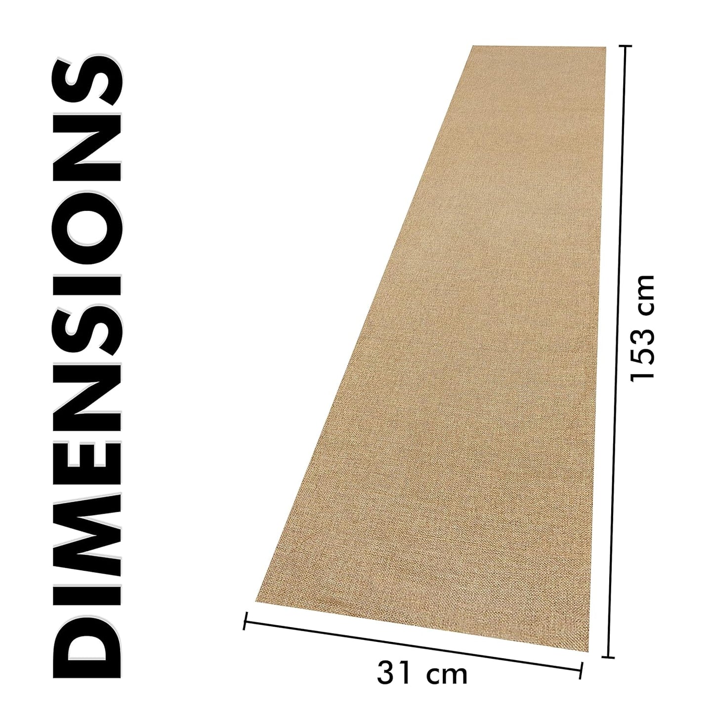 Beige Jute Dining Table Runner, 12x60 Inch | Washable Kitchen Home Decor, Spill & Heat Protection