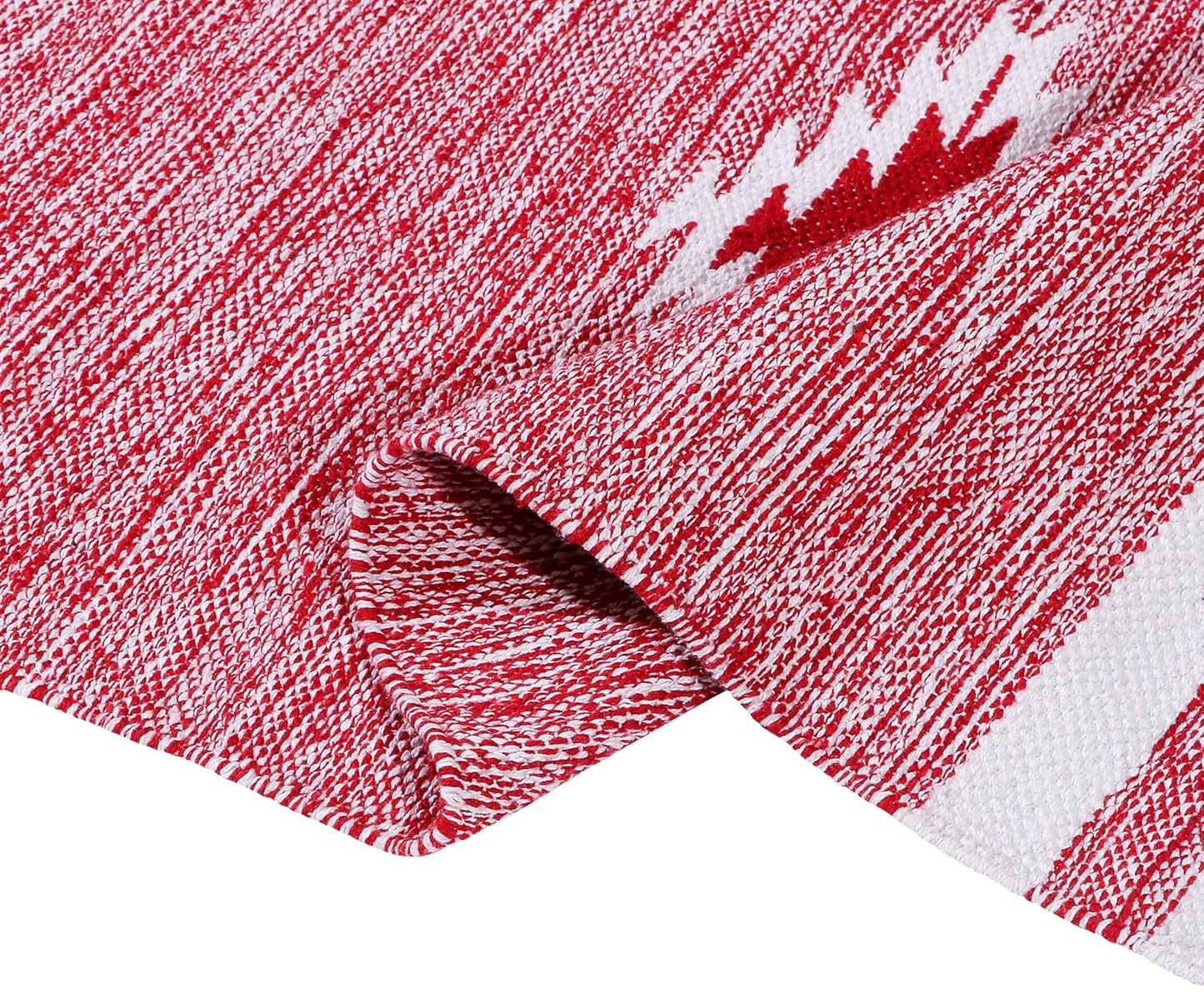 Hand Woven 100% Natural Cotton Designer Rug, Runner 2x5 ft (60x152 cm) | Bedroom, Living Room, Washable Floor Carpet