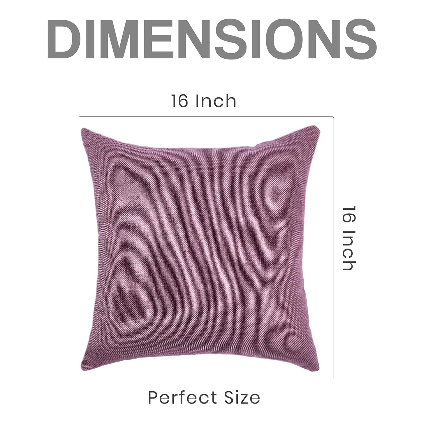 Decorative Pillow Shams – Home Textiles – Jute Fabric Concealed Zipper – 16x16 Inch 5-Unit Set
