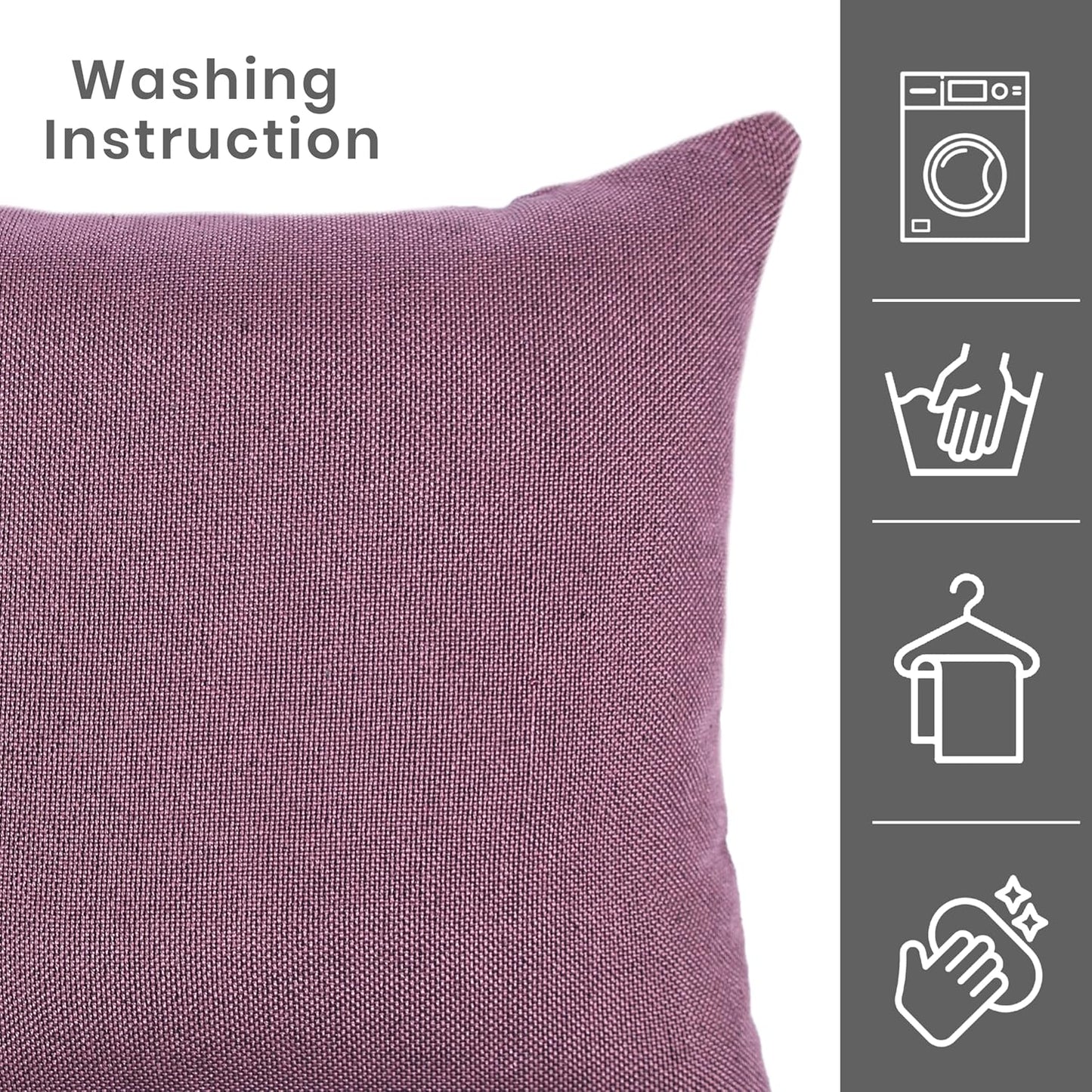 Decorative Pillow Shams – Home Textiles – Jute Fabric Concealed Zipper – 16x16 Inch 5-Unit Set