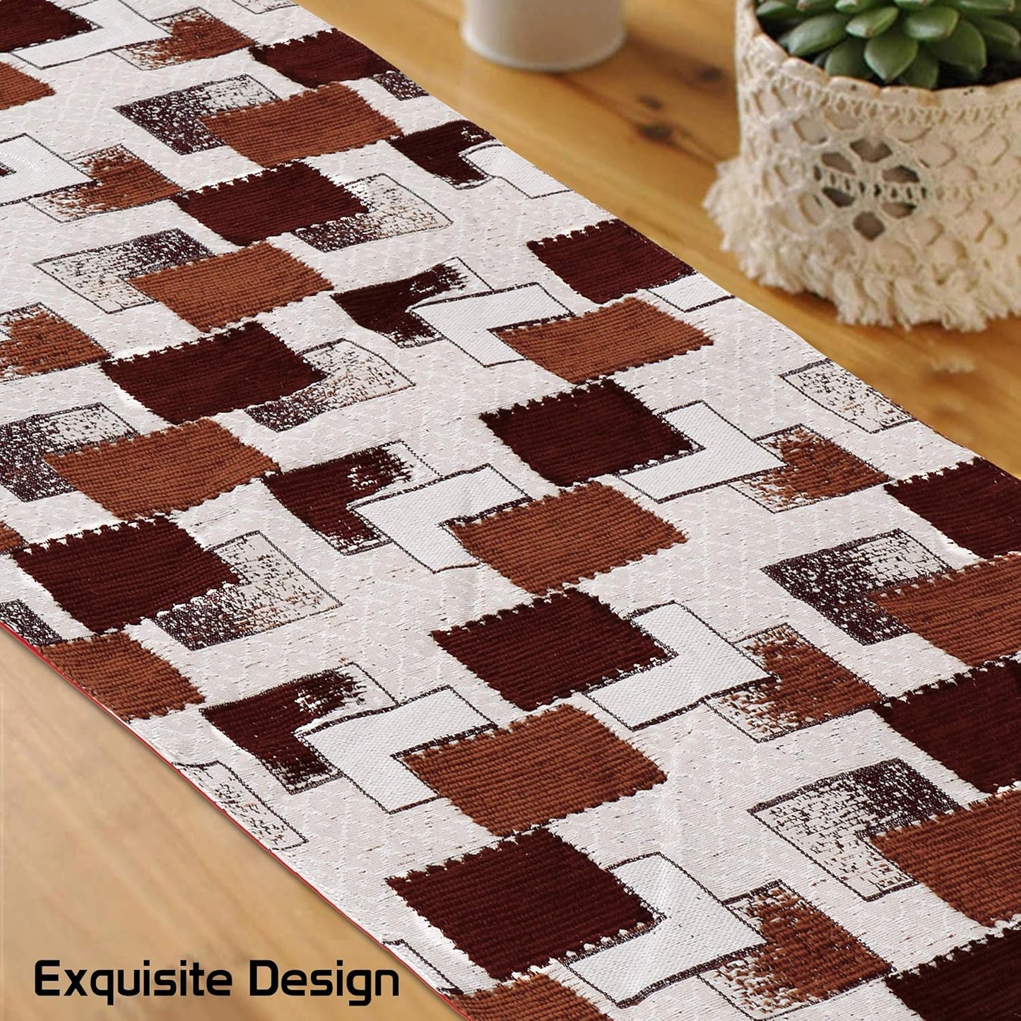 Elegant Cotton Jacquard Dining Table Runner 13x78 inches with Tassels for 6/4 Seater | Home Decor, Coffee Table