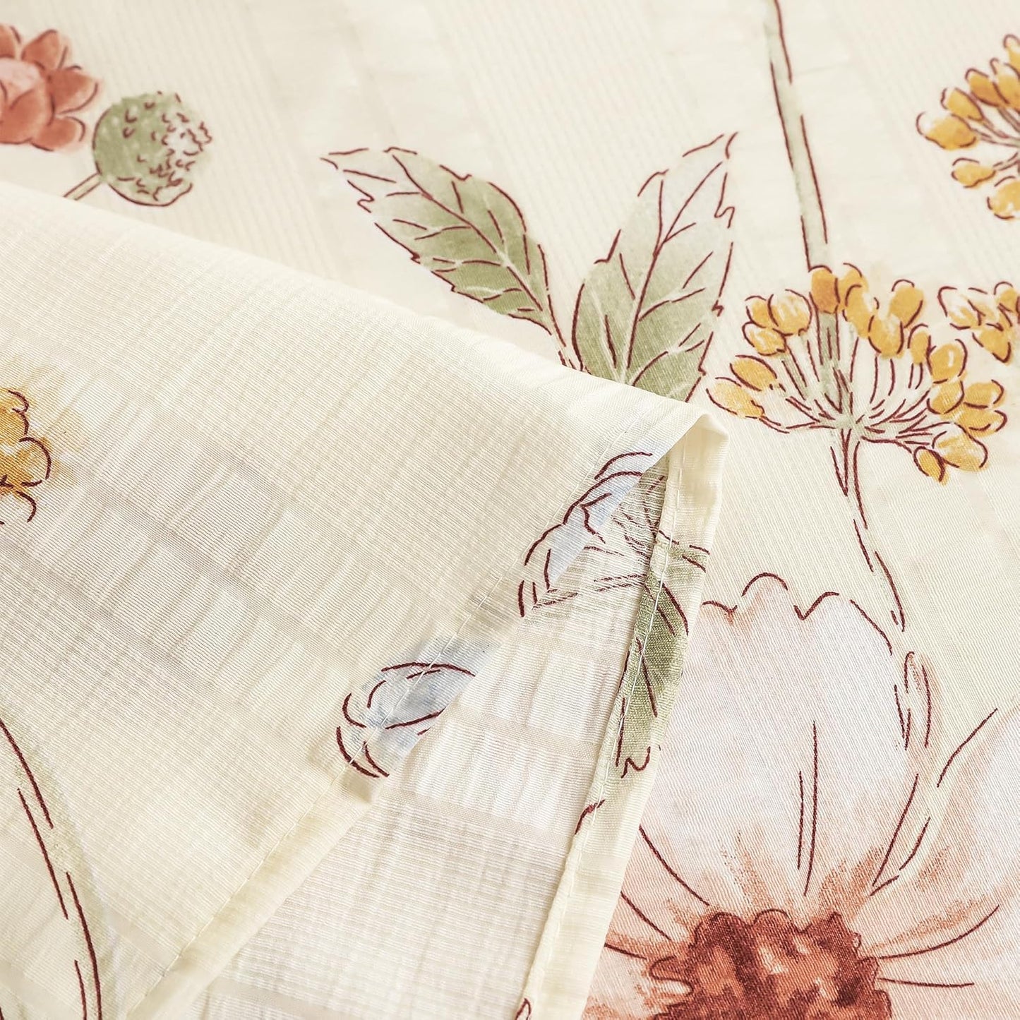 Drap-housse King Size - Coton nuage 300 fils/cm² - Motif floral, 2 taies d'oreiller