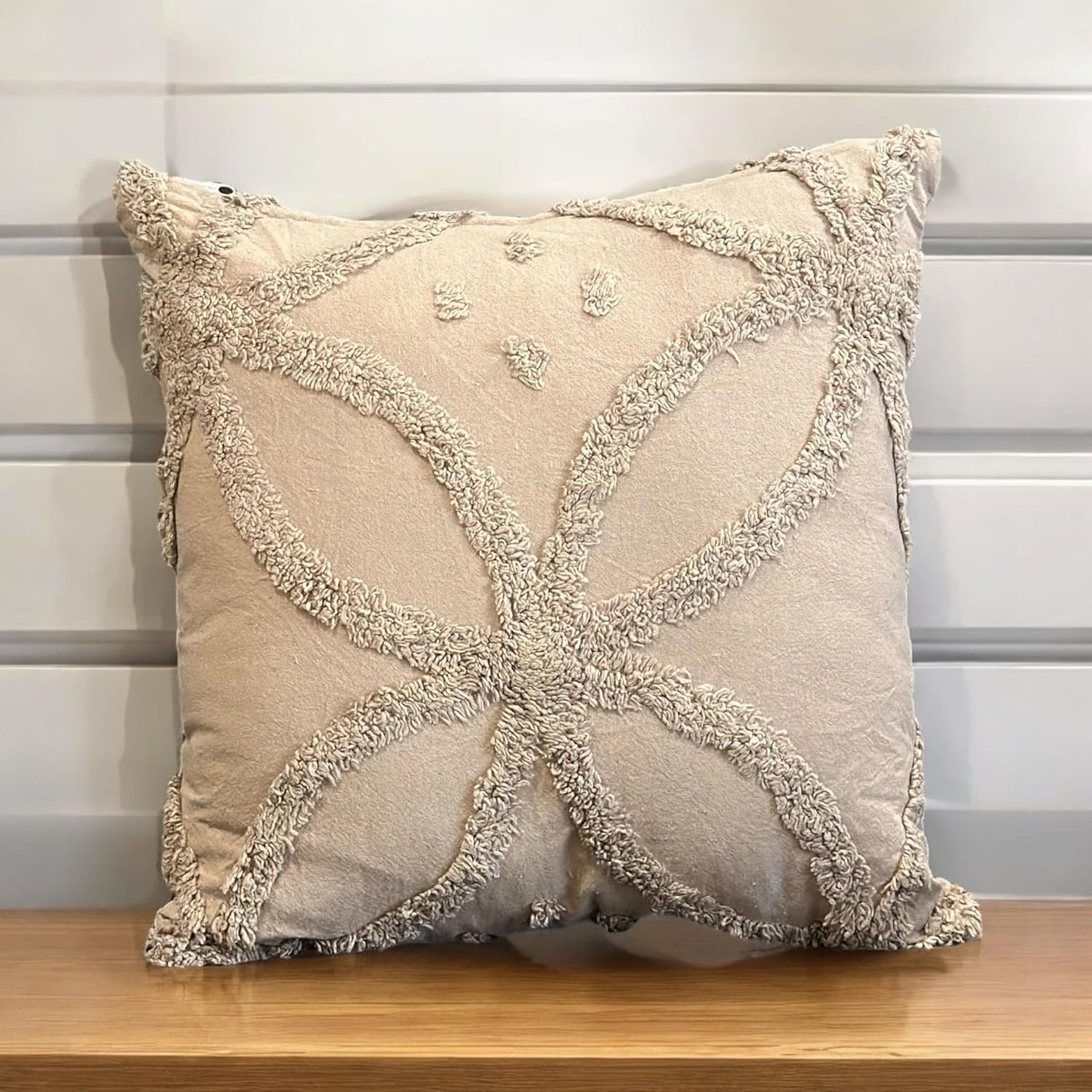 Bohemian Tufted Sunflower Cushion Cover 16x16 inch | Pack of 2 Decorative Throw Pillow Covers for Sofa Bed