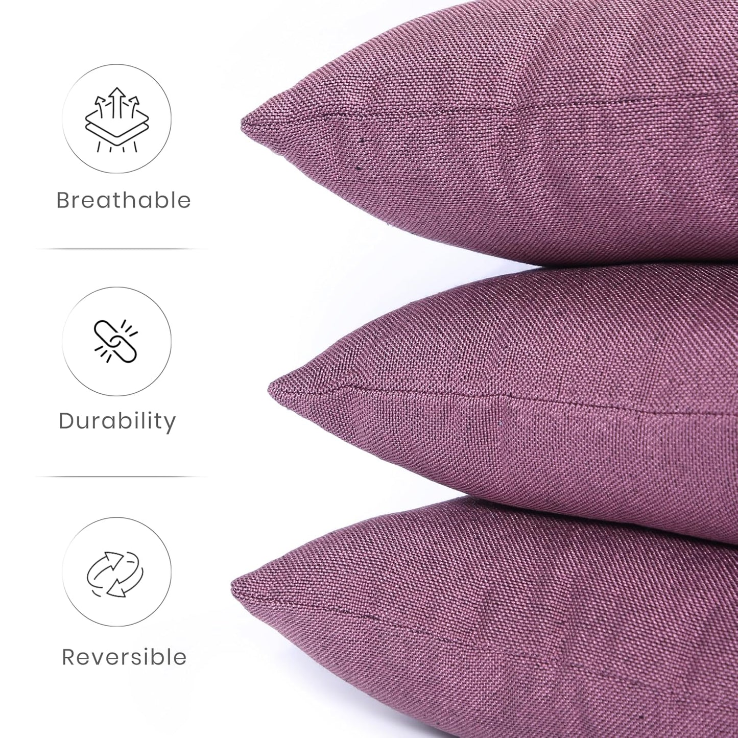 Decorative Pillow Shams – Home Textiles – Jute Fabric Concealed Zipper – 16x16 Inch 5-Unit Set