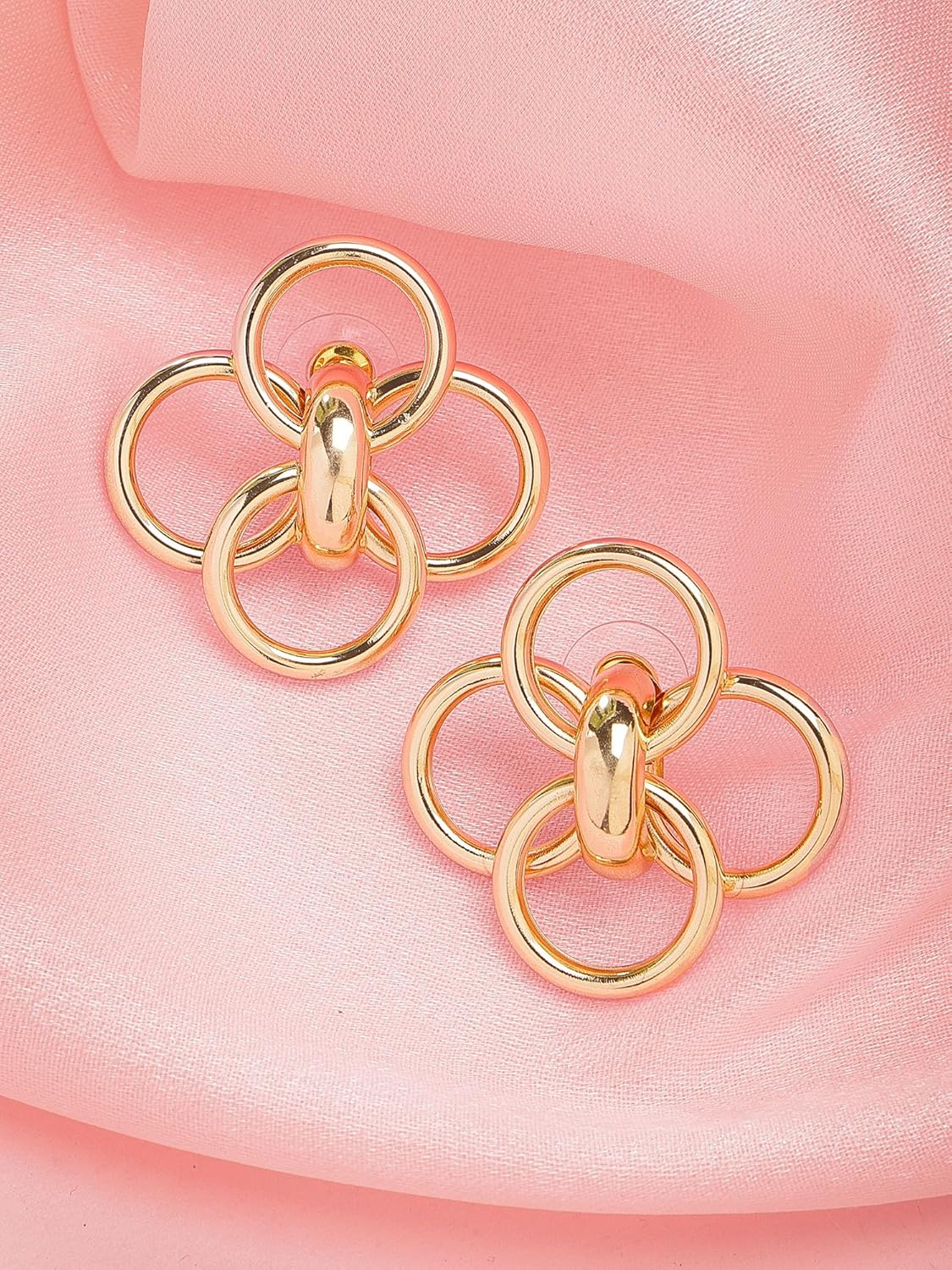 Multi Loop Stud Earrings – Fashion Jewellery – Gold Plated Finish – Individual Pair