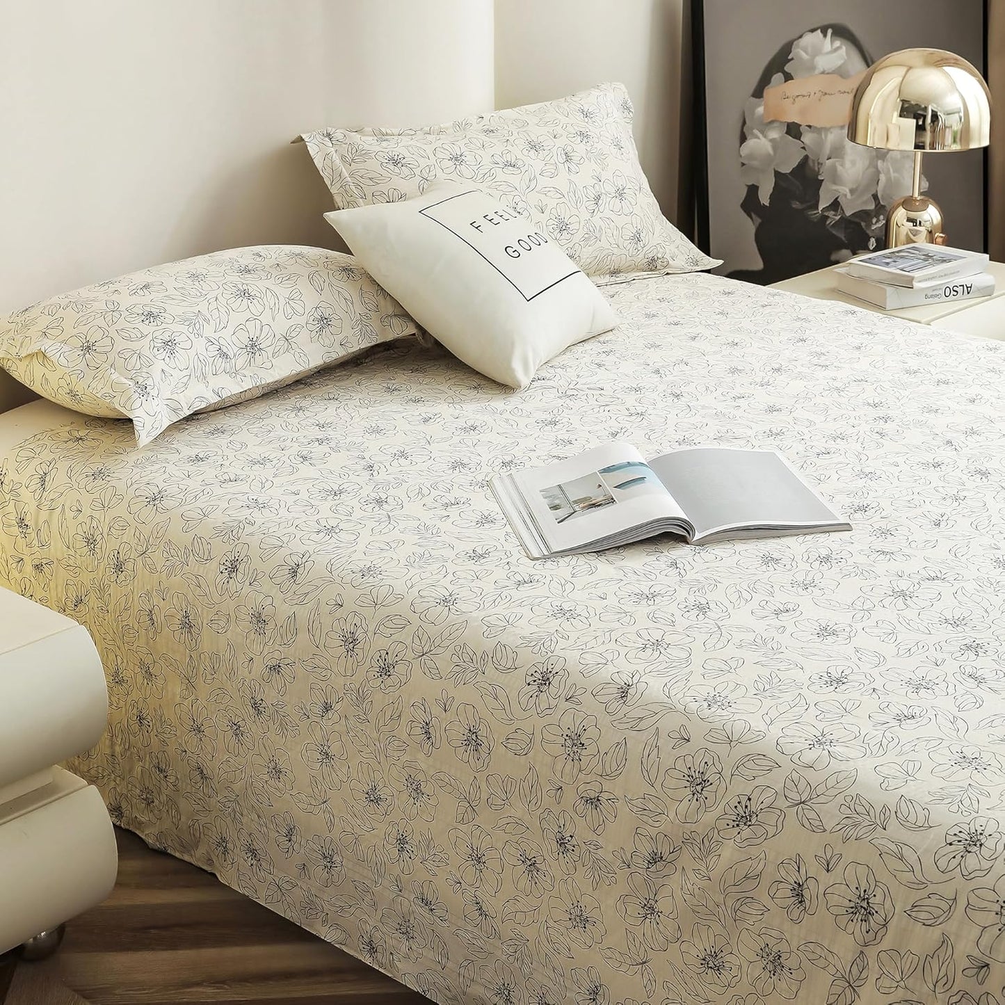 King Size Bedsheet - Cloud Cotton 300 TC - Fade-Resistant Set