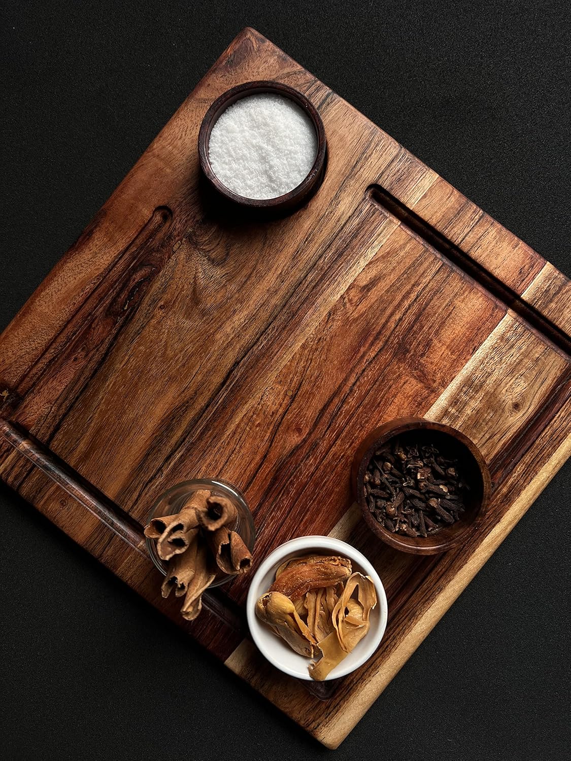 Acacia Wood Cheese & Serving Platter – Charcuterie Board – Natural Food-Safe Finish – 10x10 Inch
