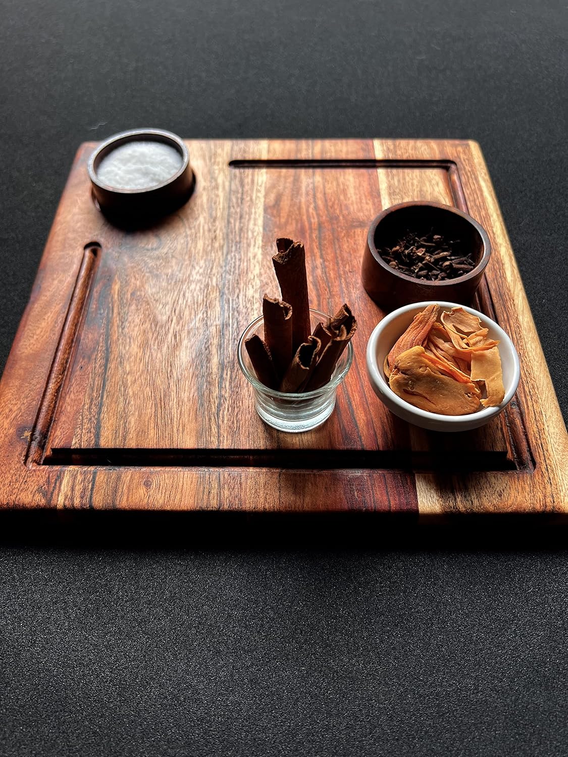 Acacia Wood Cheese & Serving Platter – Charcuterie Board – Natural Food-Safe Finish – 10x10 Inch