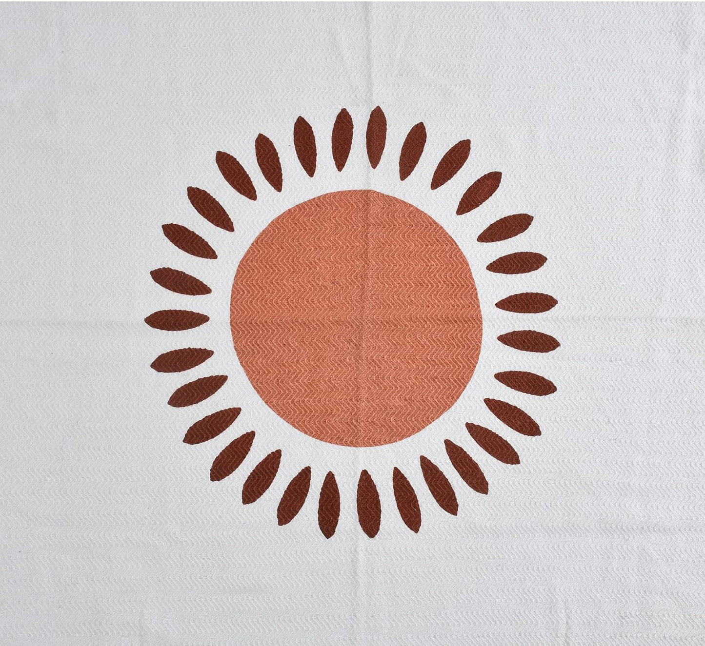 Gedrukte katoenen plaid – Woondecoratie-accent – Naturel Oranje – 100x125 cm
