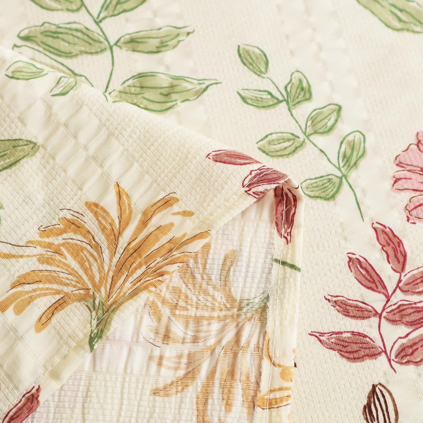 Ensemble de literie King Size - Coton nuage 300 fils/cm² - Motif floral 3 pièces