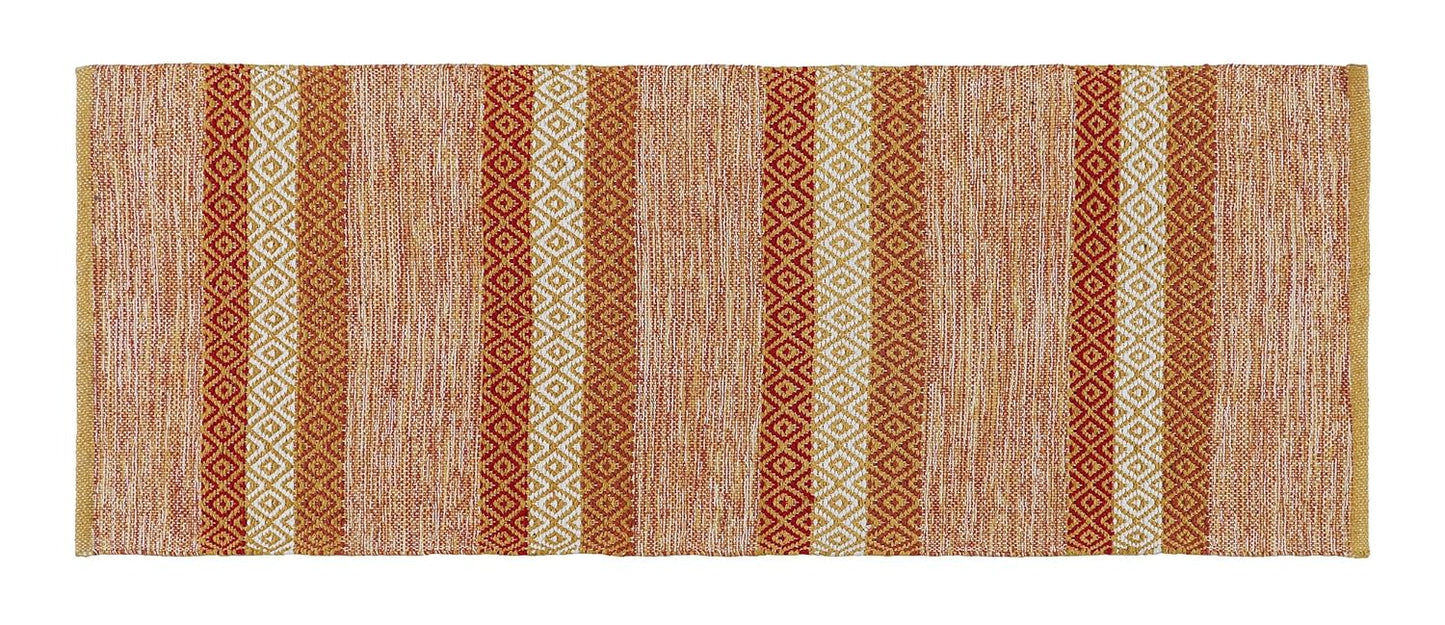 Hand Woven Tufted 100% Cotton Designer Rug, Carpet, Bedside Runner 2x5 ft | Bedroom, Living Room, Floor Decor, Eco-Friendly