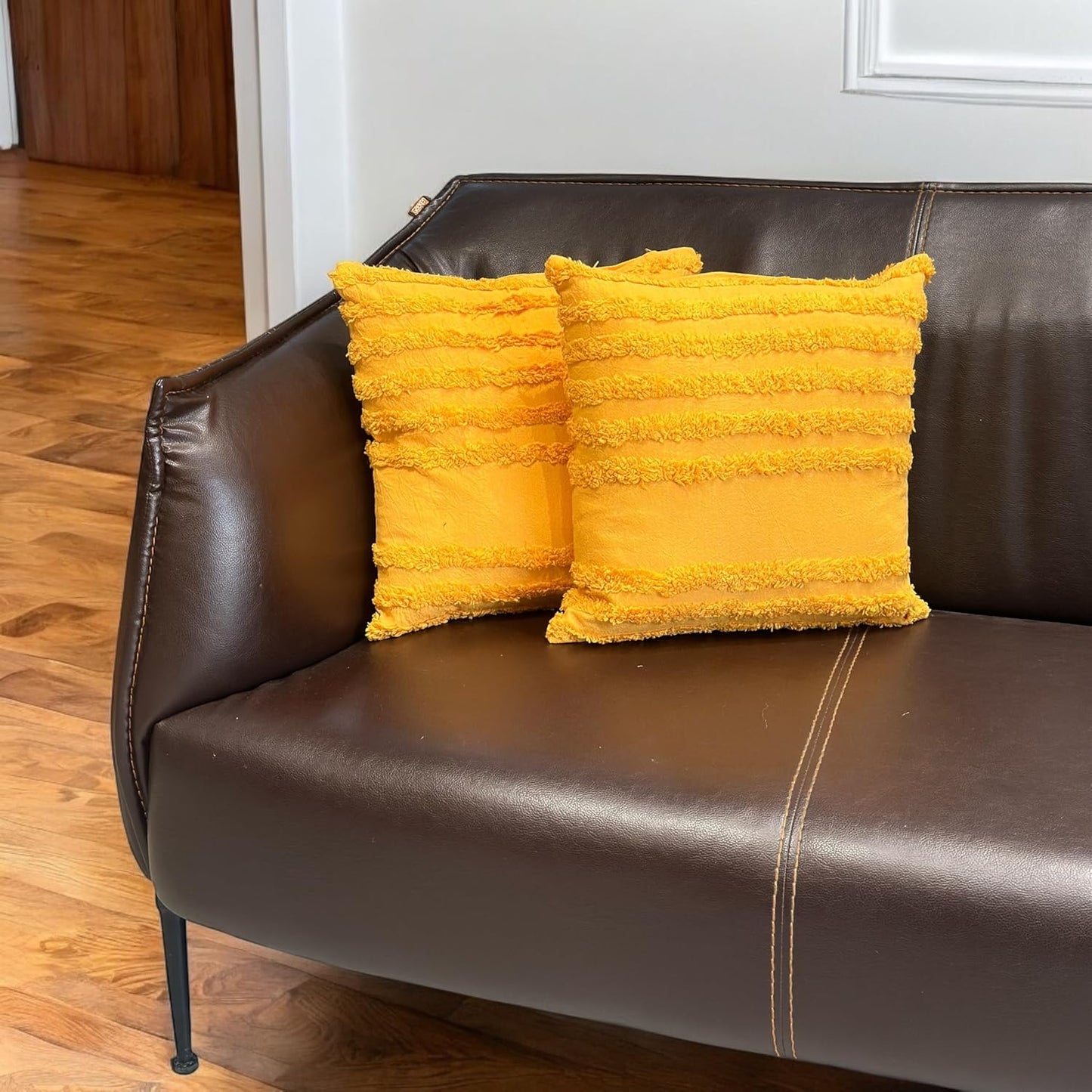 Boho Tufted Sunflower Cushion Cover 16x16 inch Pack of 1 | Decorative Throw Pillow Case for Sofa Bed