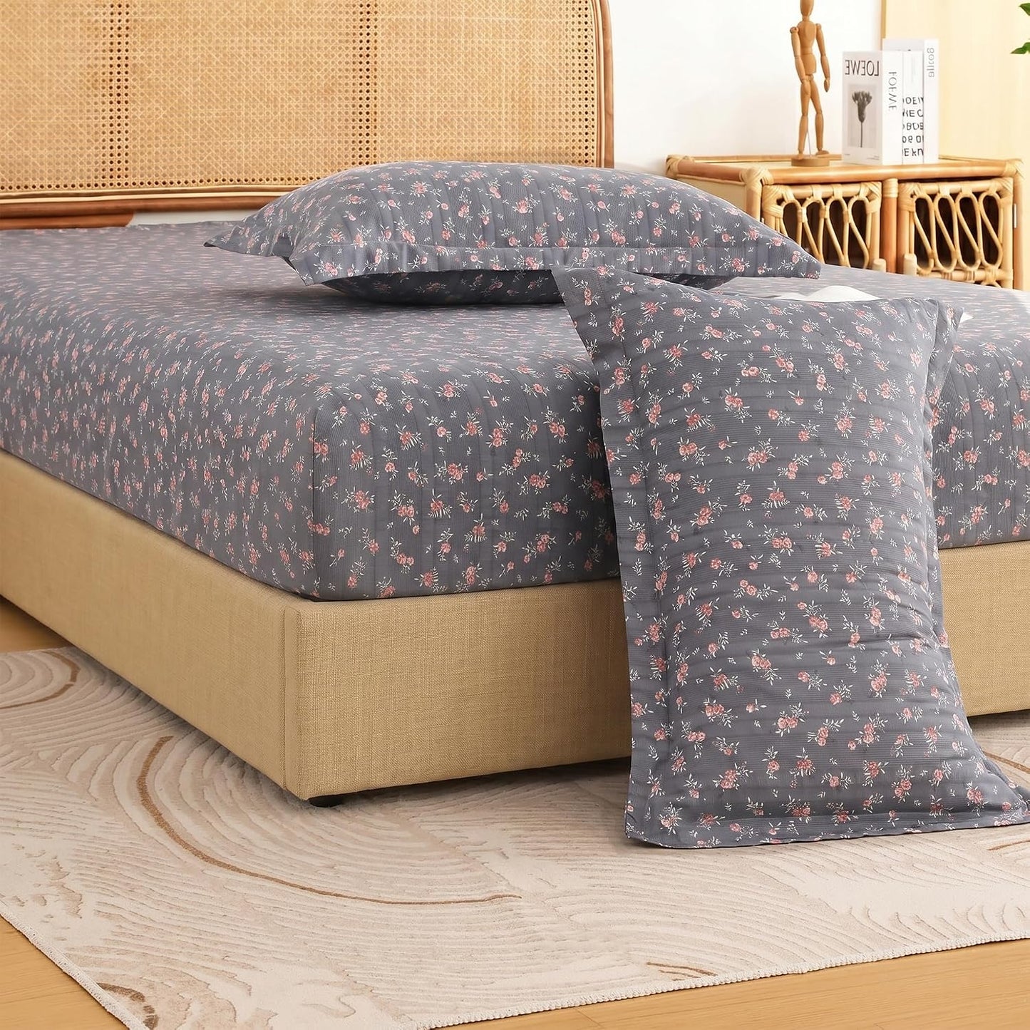 Bedsheet | Air Cotton 240TC Fitted | King Size, Dark Grey, 3-Piece
