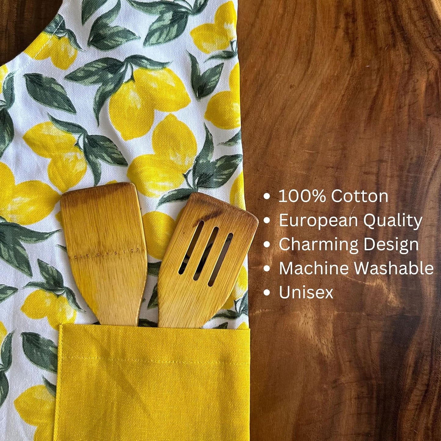Tablier de cuisine 100 % coton – Textile culinaire – Entièrement lavable – Tailles indiennes