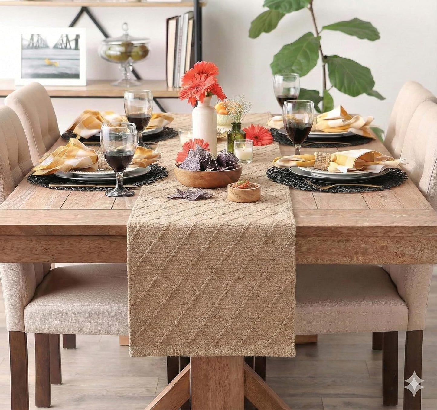 Table Runner – Eco-Friendly Natural Fiber – Handcrafted Weave – 13x72 Inch
