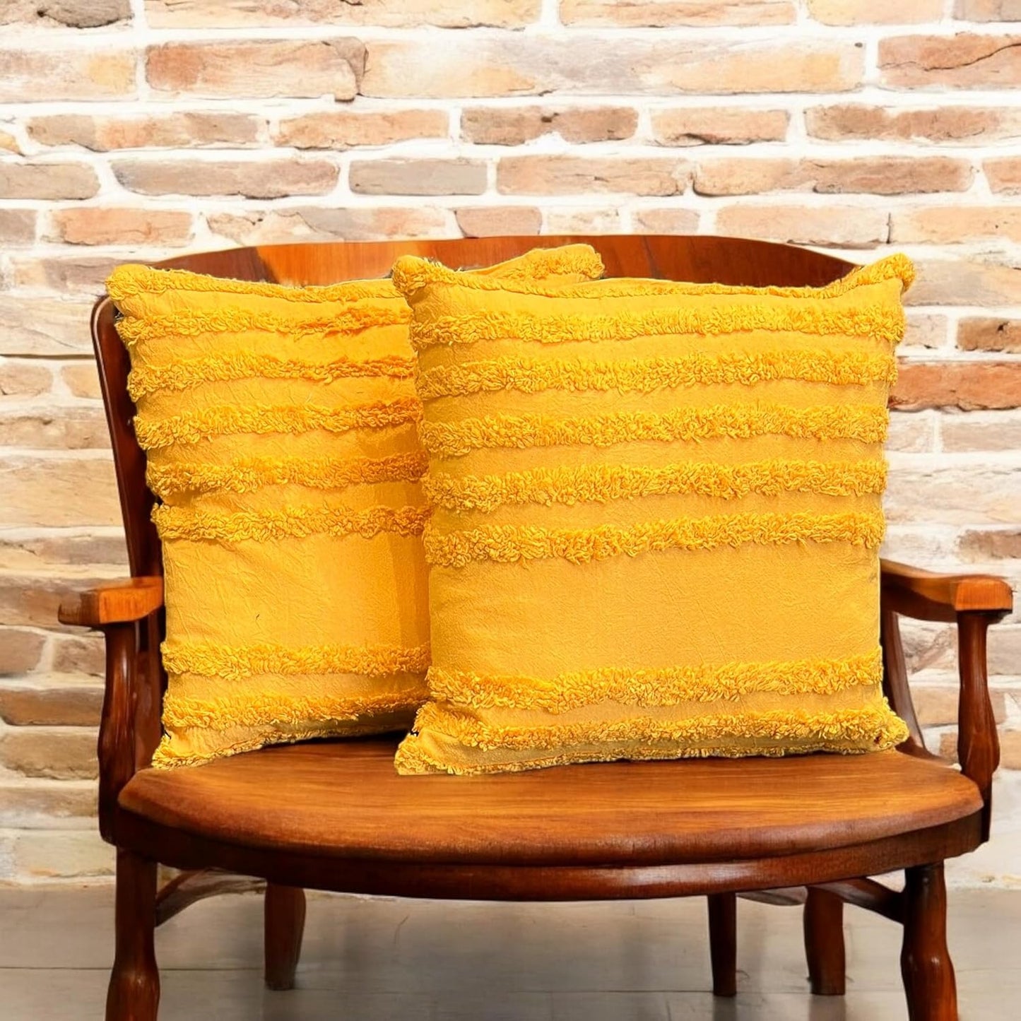 Boho Tufted Sunflower Cushion Cover 16x16 inch Pack of 1 | Decorative Throw Pillow Case for Sofa Bed