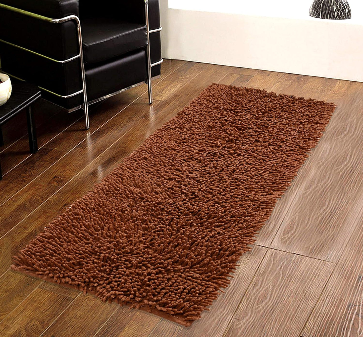 Shaggy Anti-Skid Cotton Bath Mat 40x60 CM | Soft, Absorbent, Washable Floor Mat for Bathroom, Kitchen
