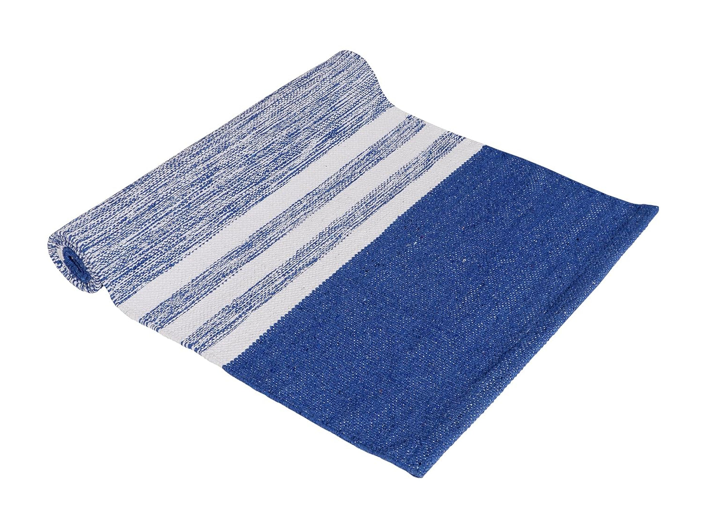 Hand Woven 100% Natural Cotton Rug 2x5 ft | Modern Designer Carpet Runner Bedroom Living Room