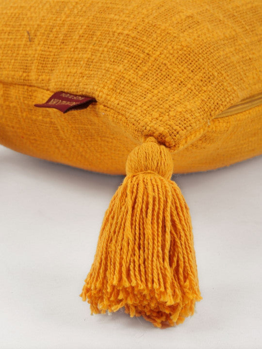 Earthy Yellow Oblong Pillow Cover – Woven Pattern Fabric – 2pc