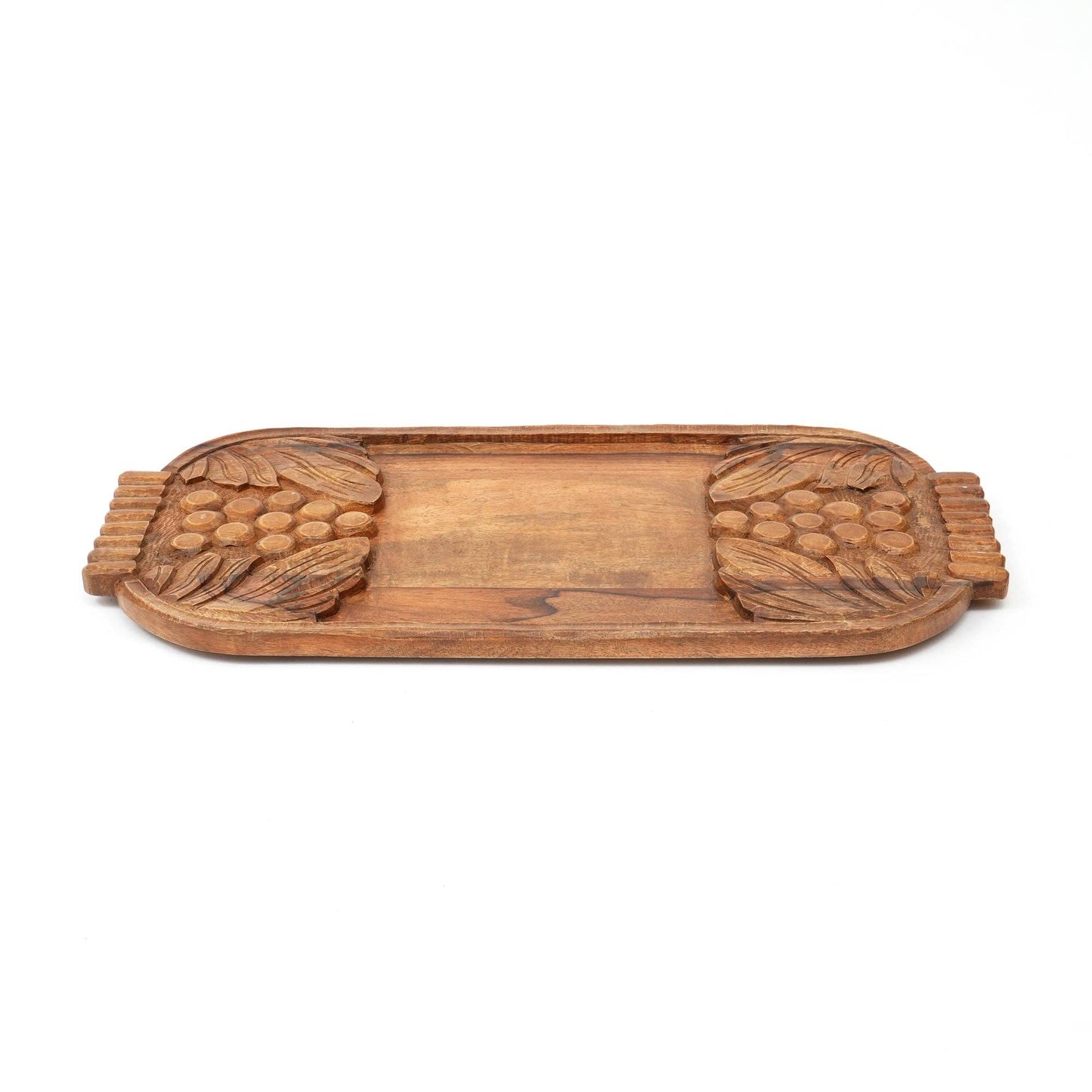 Handcrafted Wooden Grape Carved Serving Cheese Board