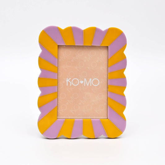 Purple & Orange Scallop Resin Photo Frame 5x7 Inch