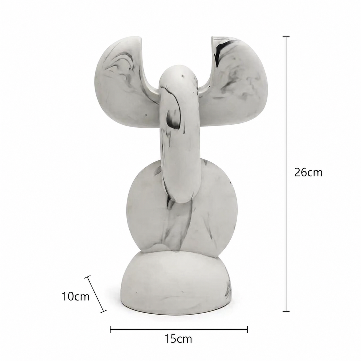 Abstract Knot Sculpture in White Matte Polyresin
