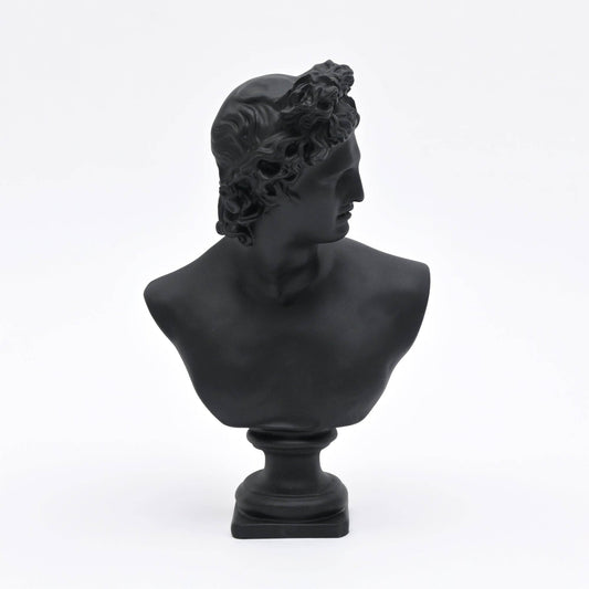 Black Neo-Classical Bust Sculpture in Matte Resin
