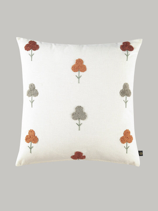 Set of 2 - Embroidered Accent Pillow Covers – Home Furnishings – Premium Cotton, Floral Stitching – 40x40 cm