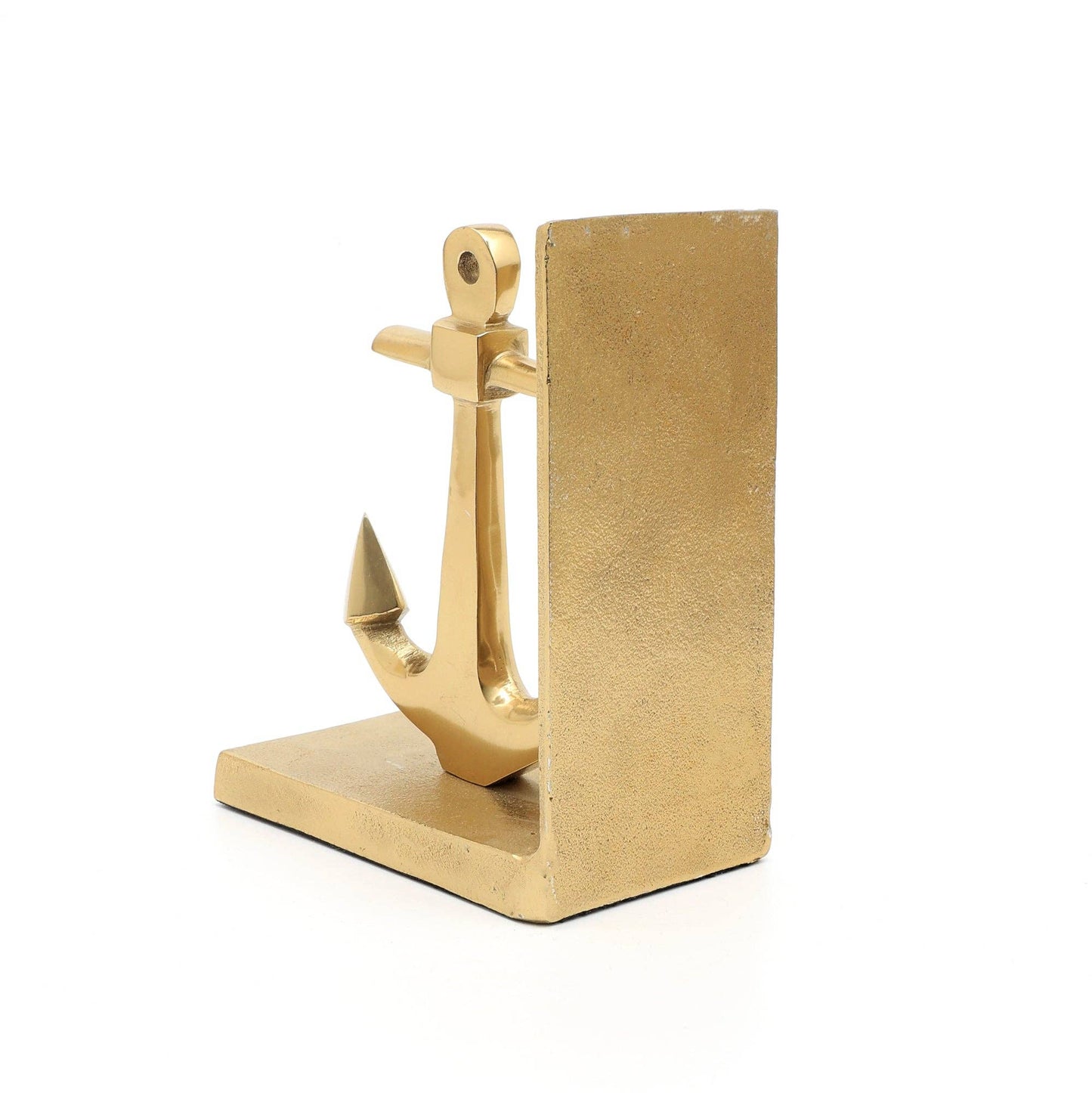 Anchor Bookend Pair in Gold Finish Handcrafted Aluminum Décor