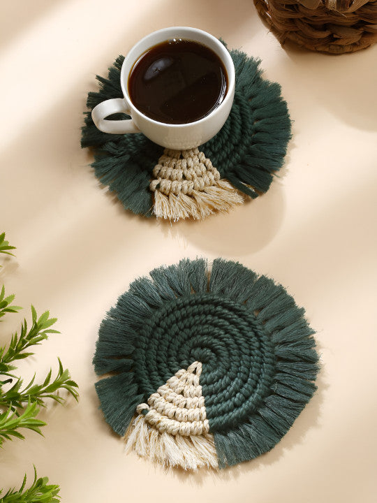 Round Drink Coasters – Braided Weave – 2pc
