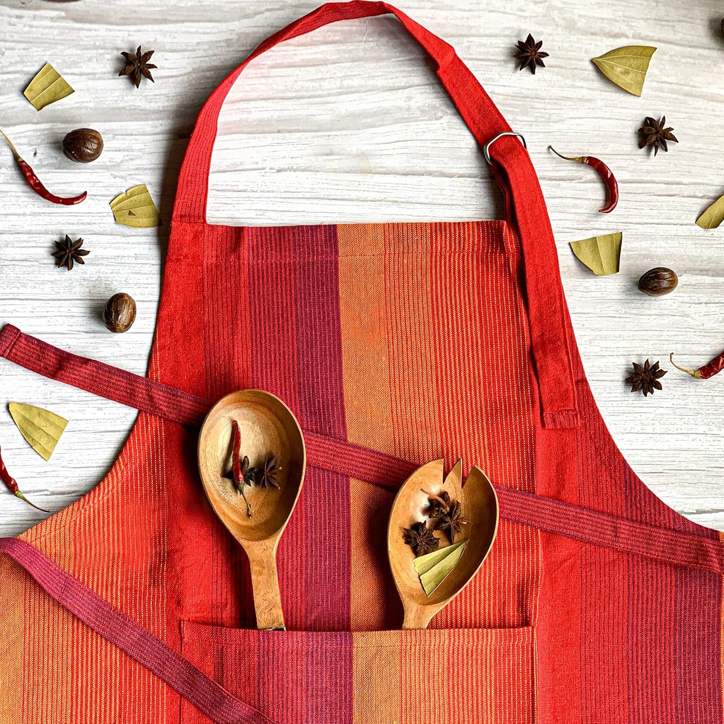 Kitchen Apron – Adjustable Bib Apron – Durable Cotton Blend with Centre Pocket – 60x85cm (Pack of 1)