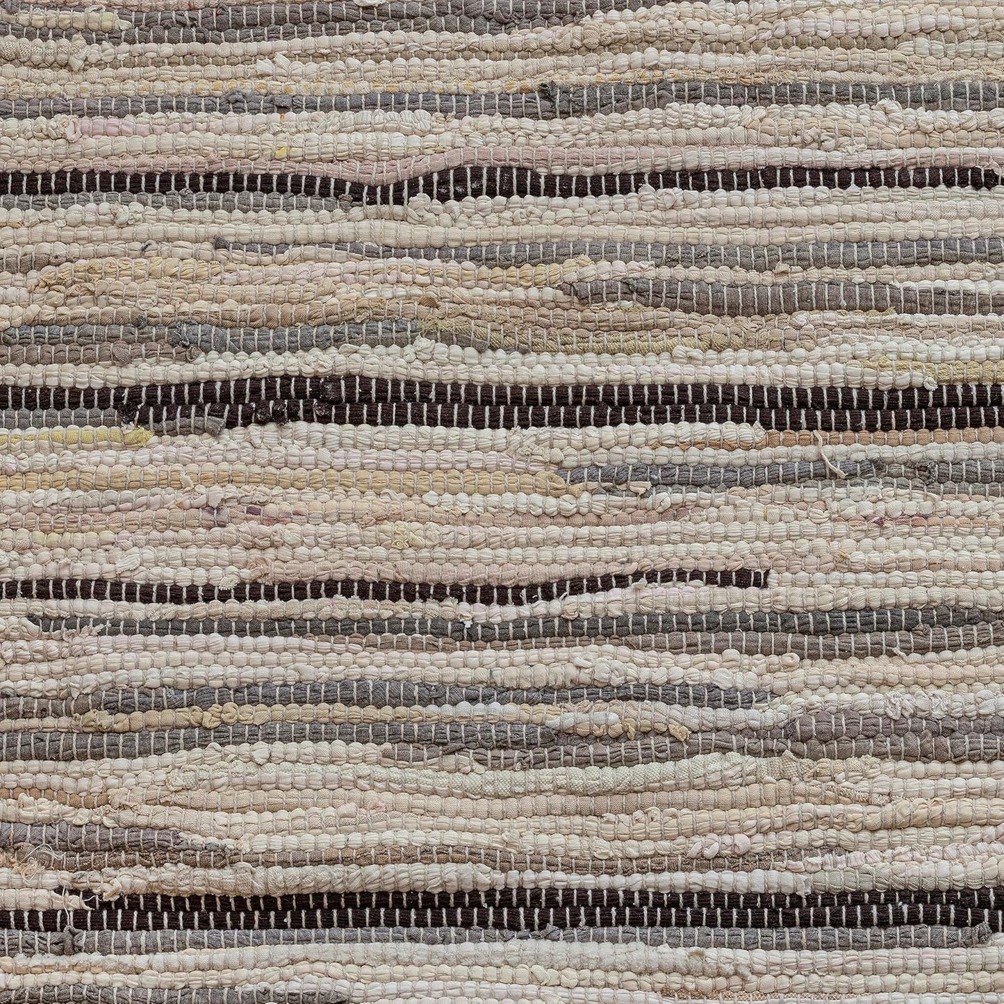 Handmade Reversible Striped Chindi Recycled Cotton Area Rug 20x32 Inch | Floor Mat for Living Room, Kitchen, Yoga