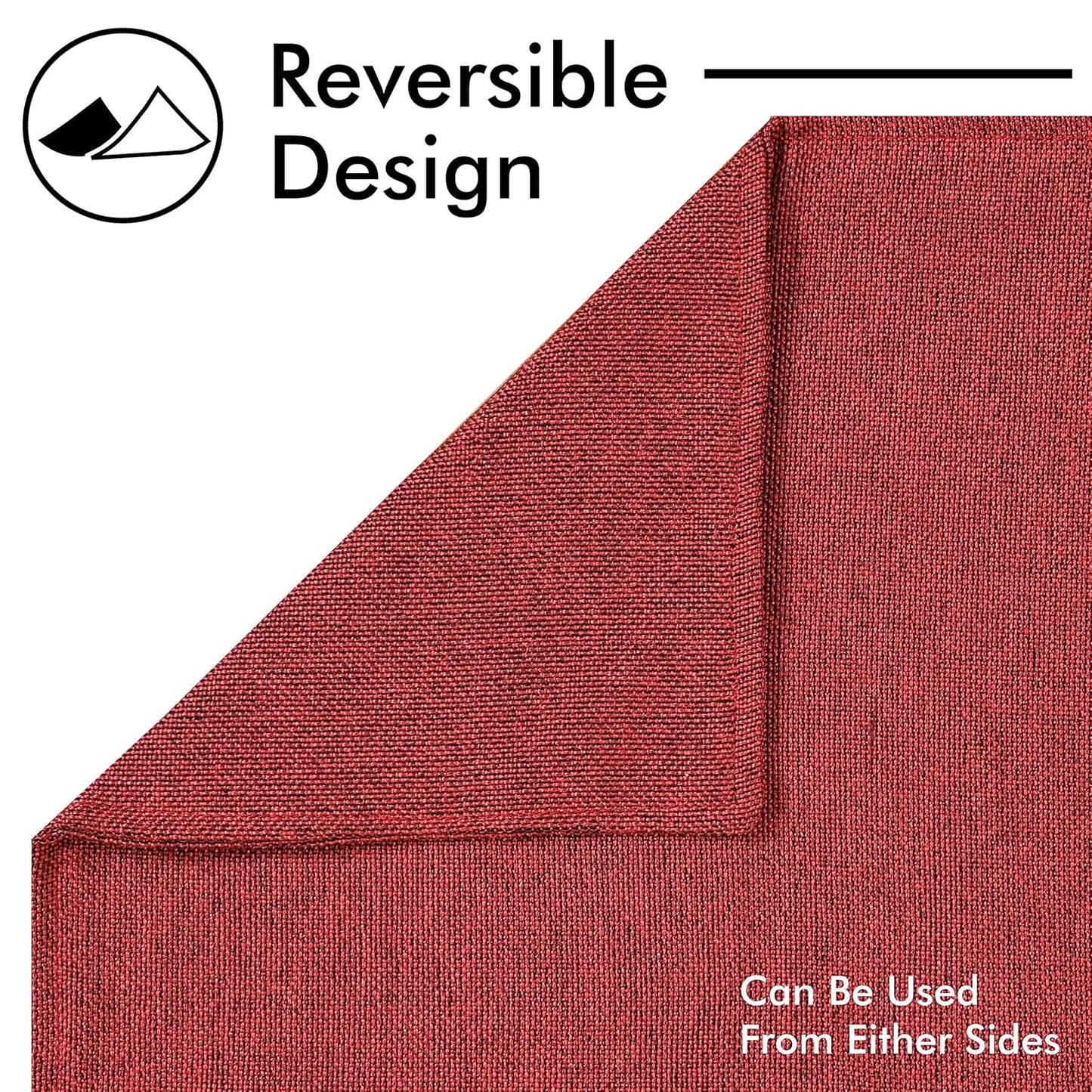 Jute Dining Table Runner (12x60 Inches) - Maroon, Washable Poly Jute Home Decor