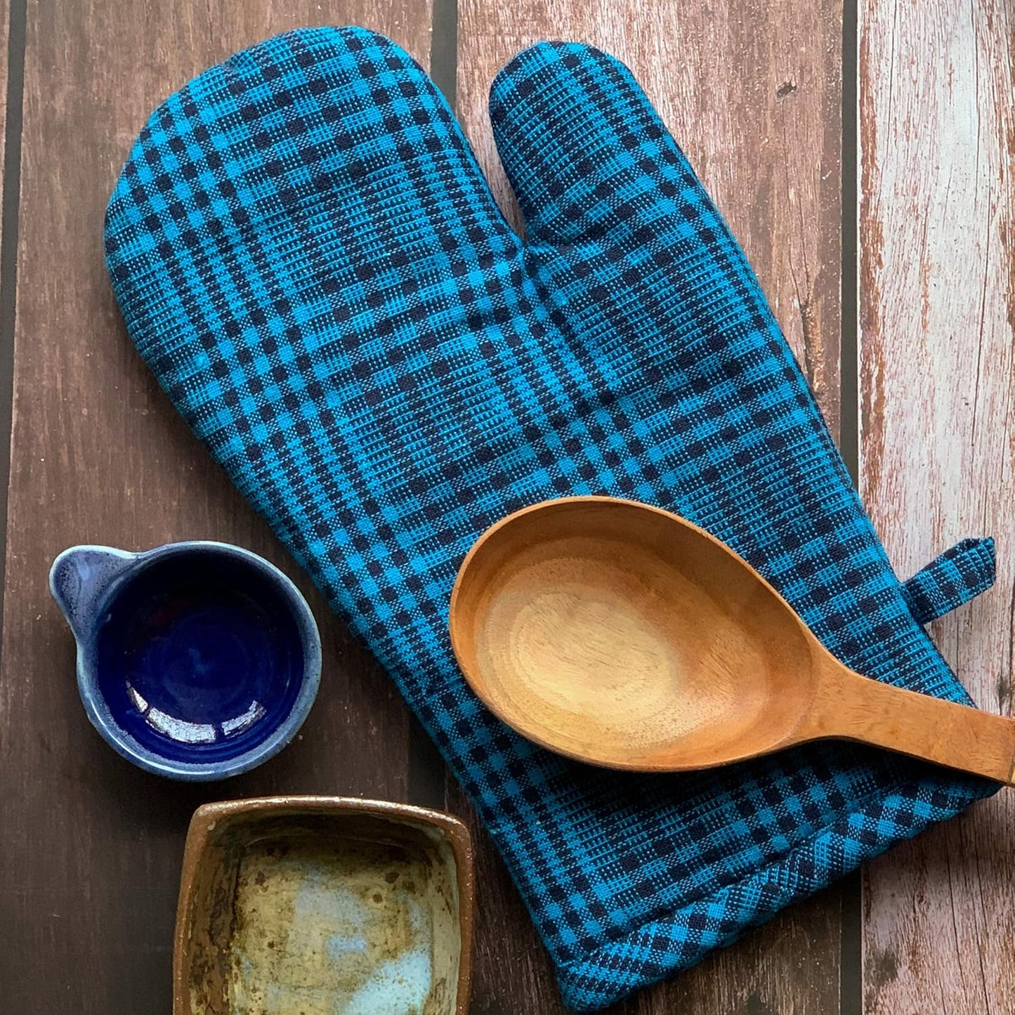 Gants de cuisine résistants à la chaleur – Coton et rembourrage en polyester – Lot de 2 (30 x 20 cm)