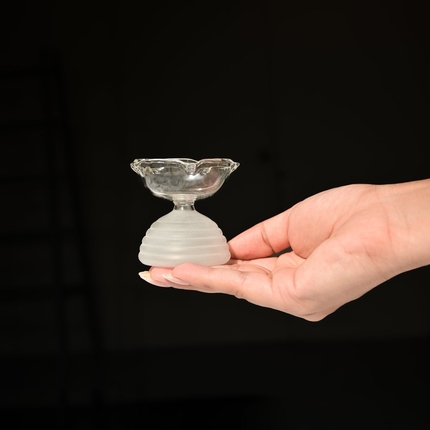 Glass Tea Light Candle Holder - Modern Diya Design