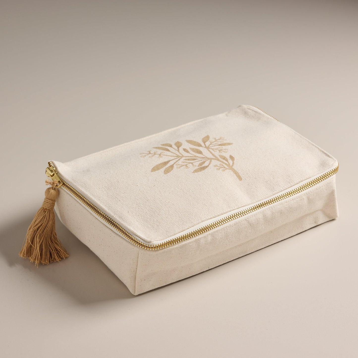 Pouch | Natural Canvas Burlap Tab
