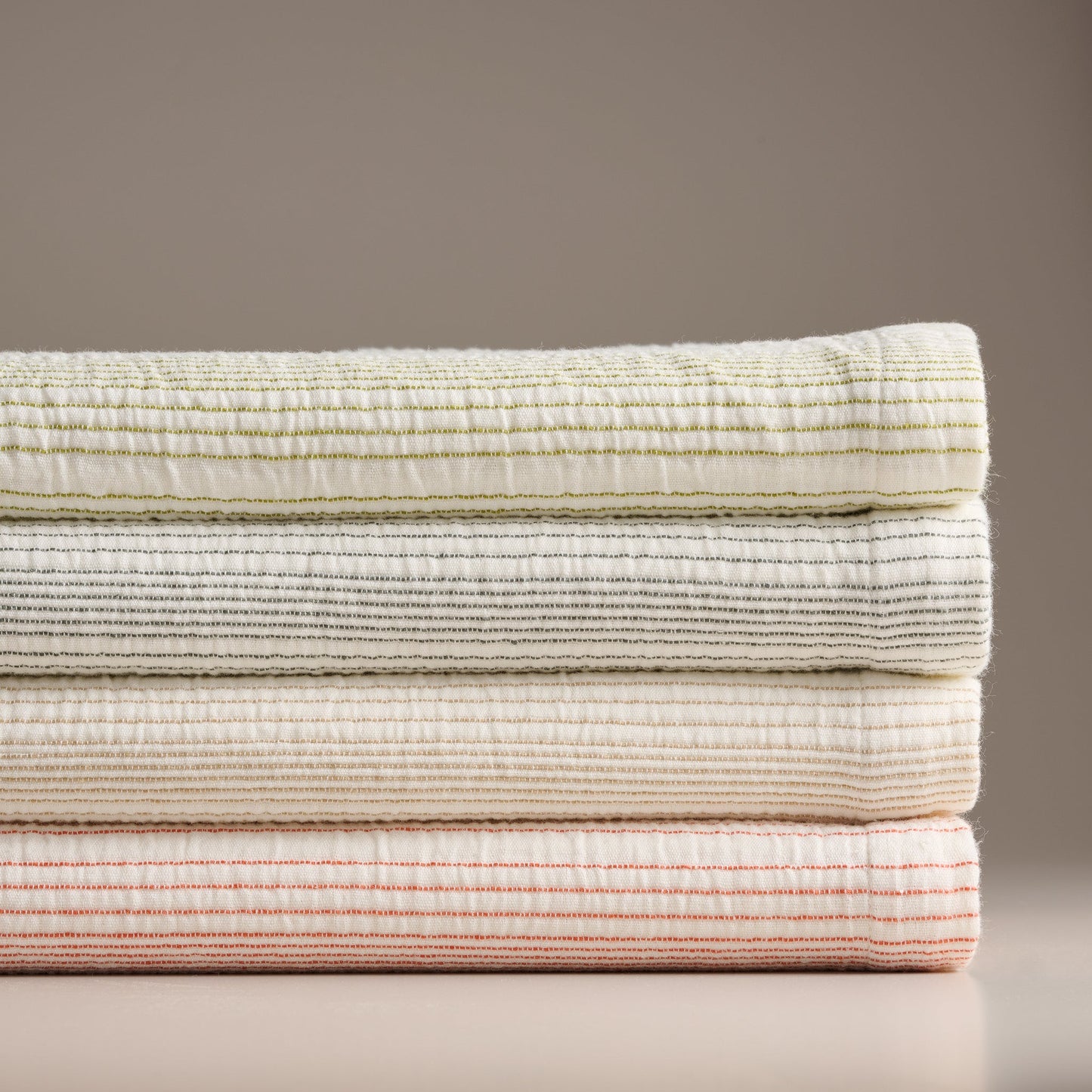 Bed Cover | Pin Rib Cotton | King & Queen, Set of 3