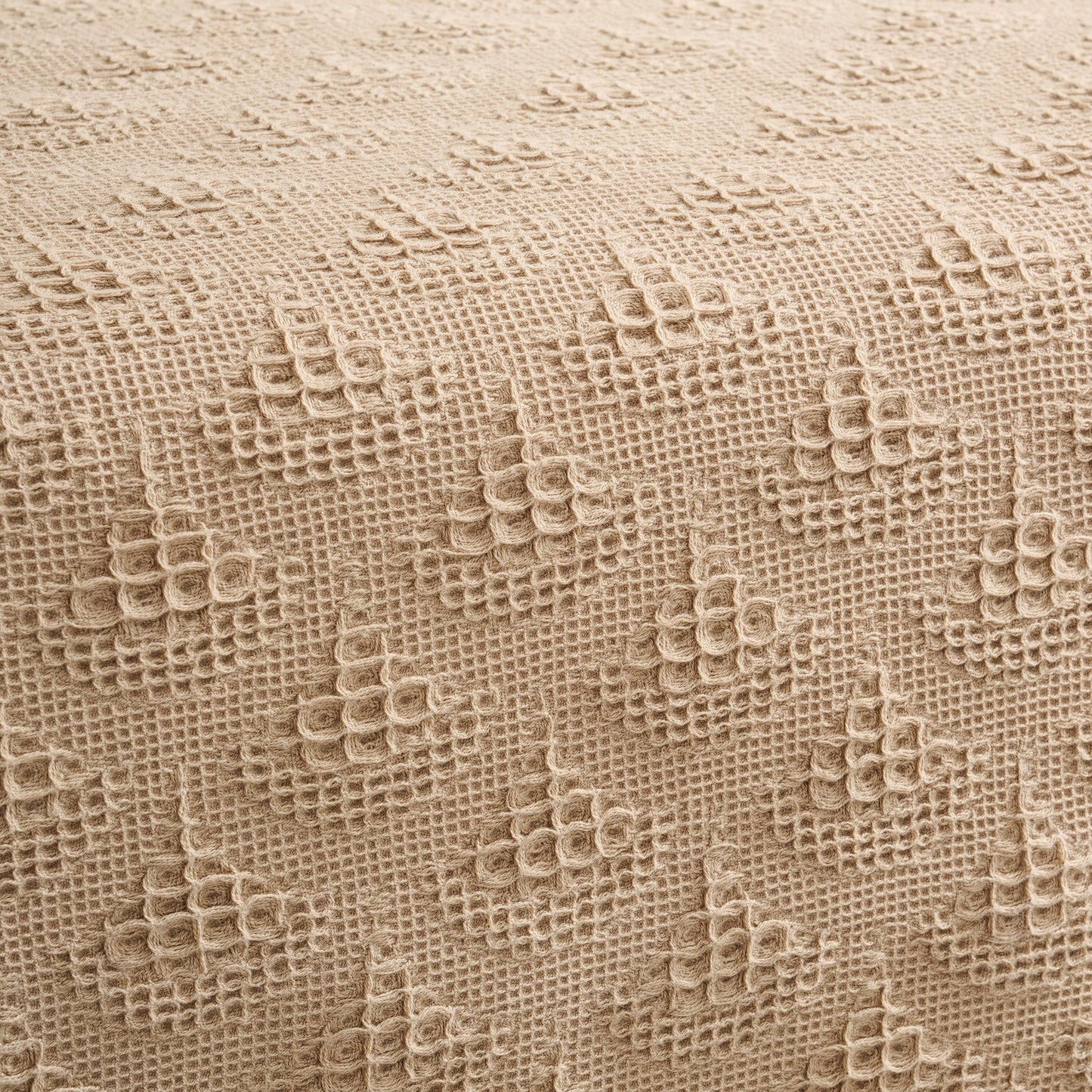 Bed Cover | Cotton Waffle Pendant Motif | King & Queen Sizes with Cushion Cover
