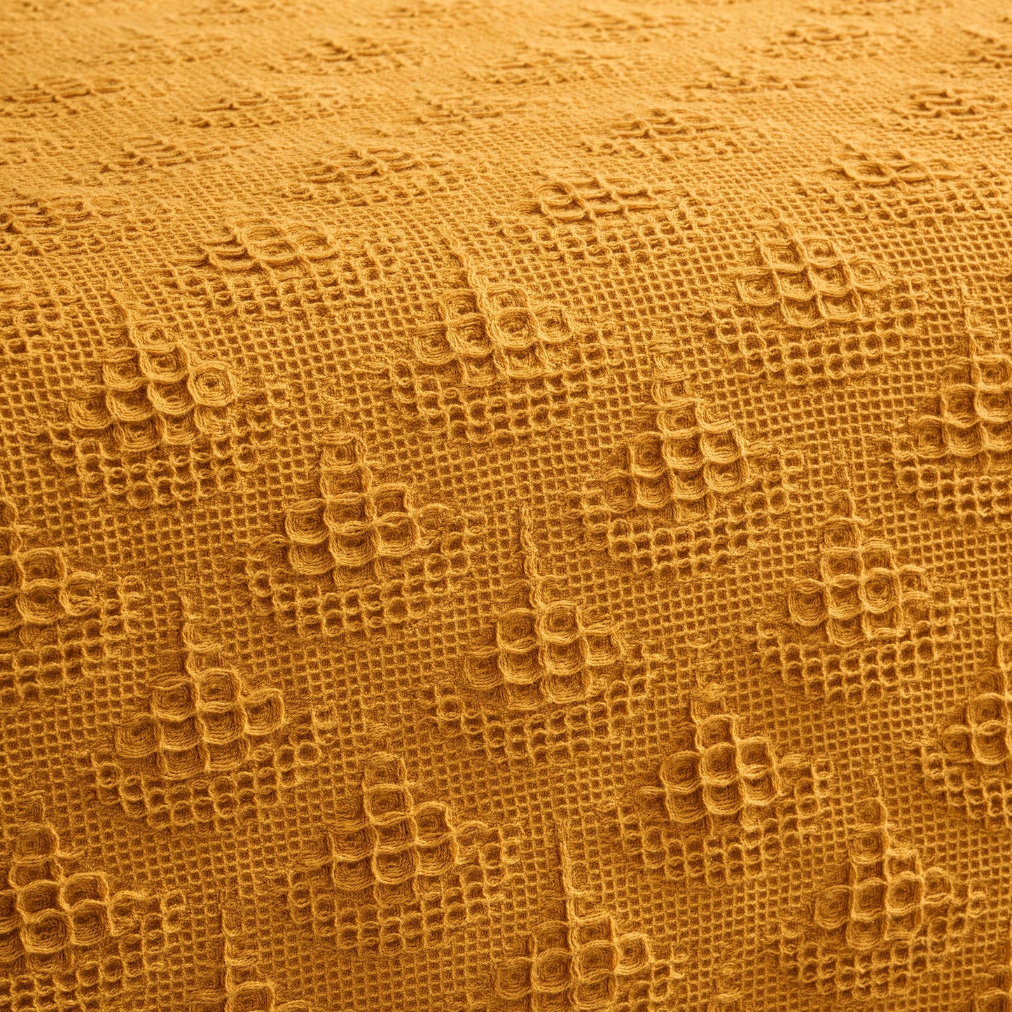 Bed Cover | Cotton Waffle Pendant Motif | King & Queen Sizes with Cushion Cover