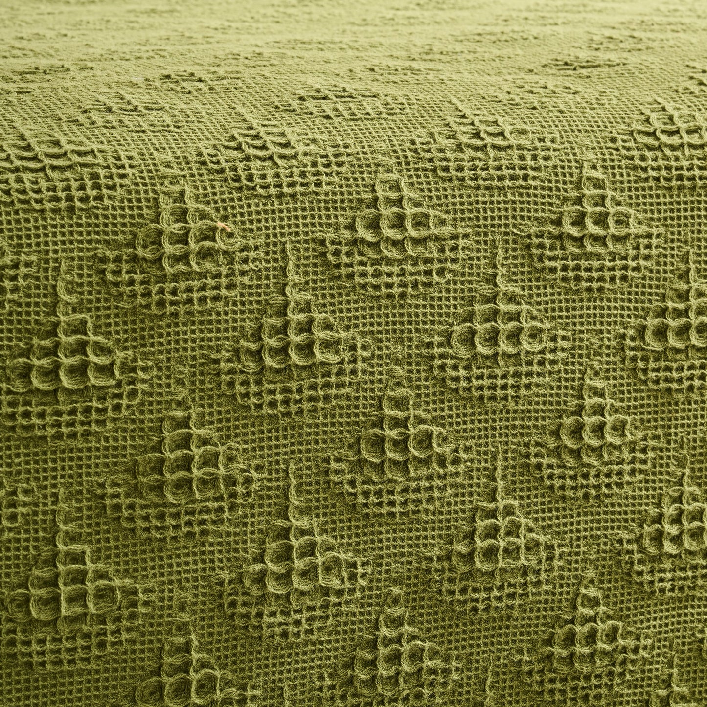 Bed Cover | Cotton Waffle Pendant Motif | King & Queen Sizes with Cushion Cover