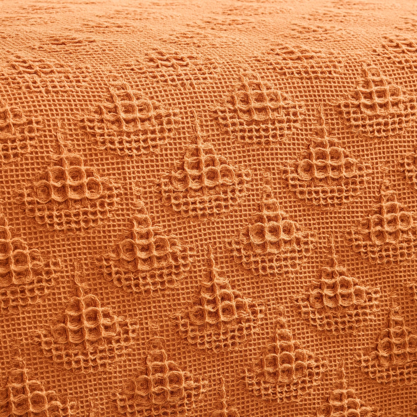 Bed Cover | Cotton Waffle Pendant Motif | King & Queen Sizes with Cushion Cover