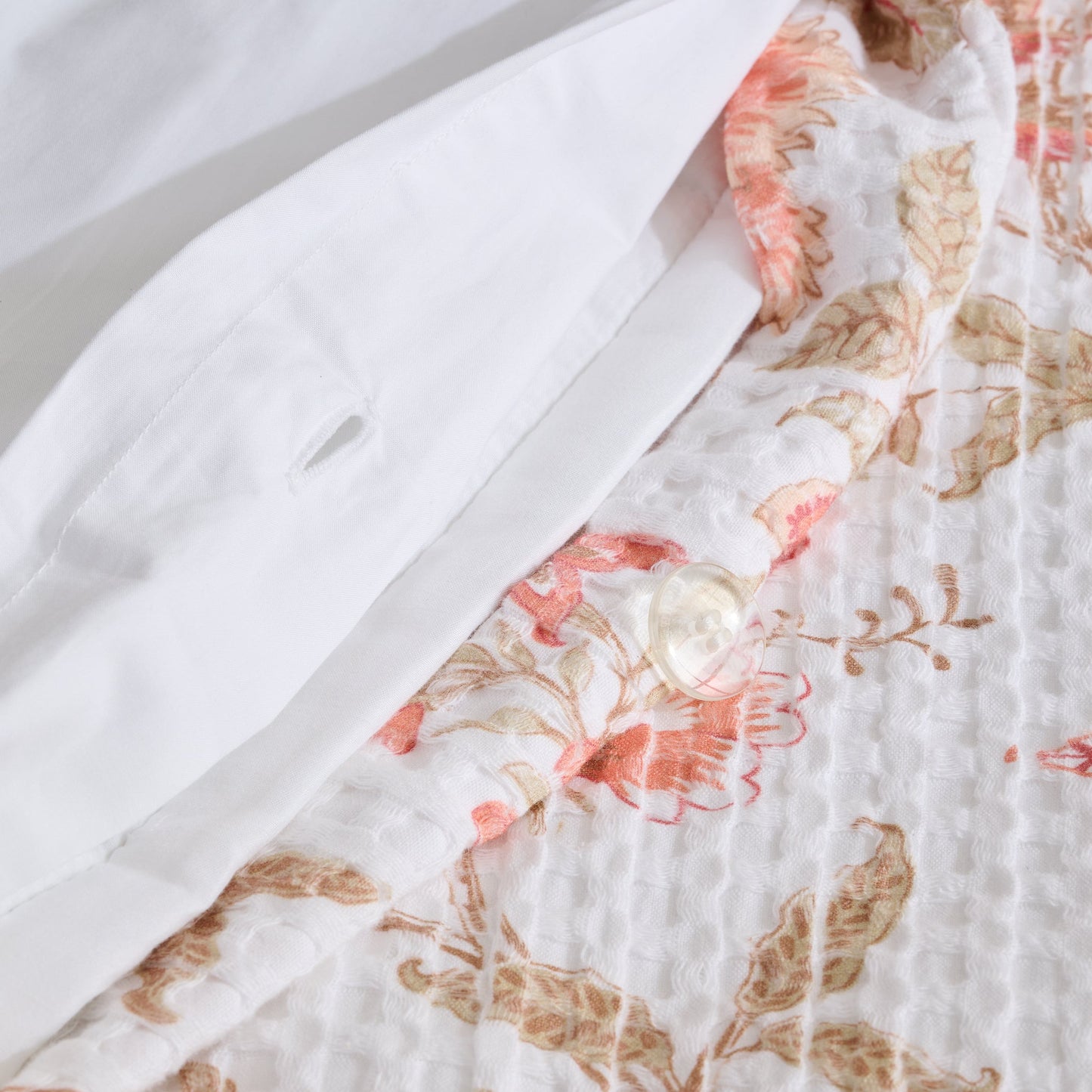 Duvet Cover | Cotton Waffle Floral Print | With 2 Pillow Shams