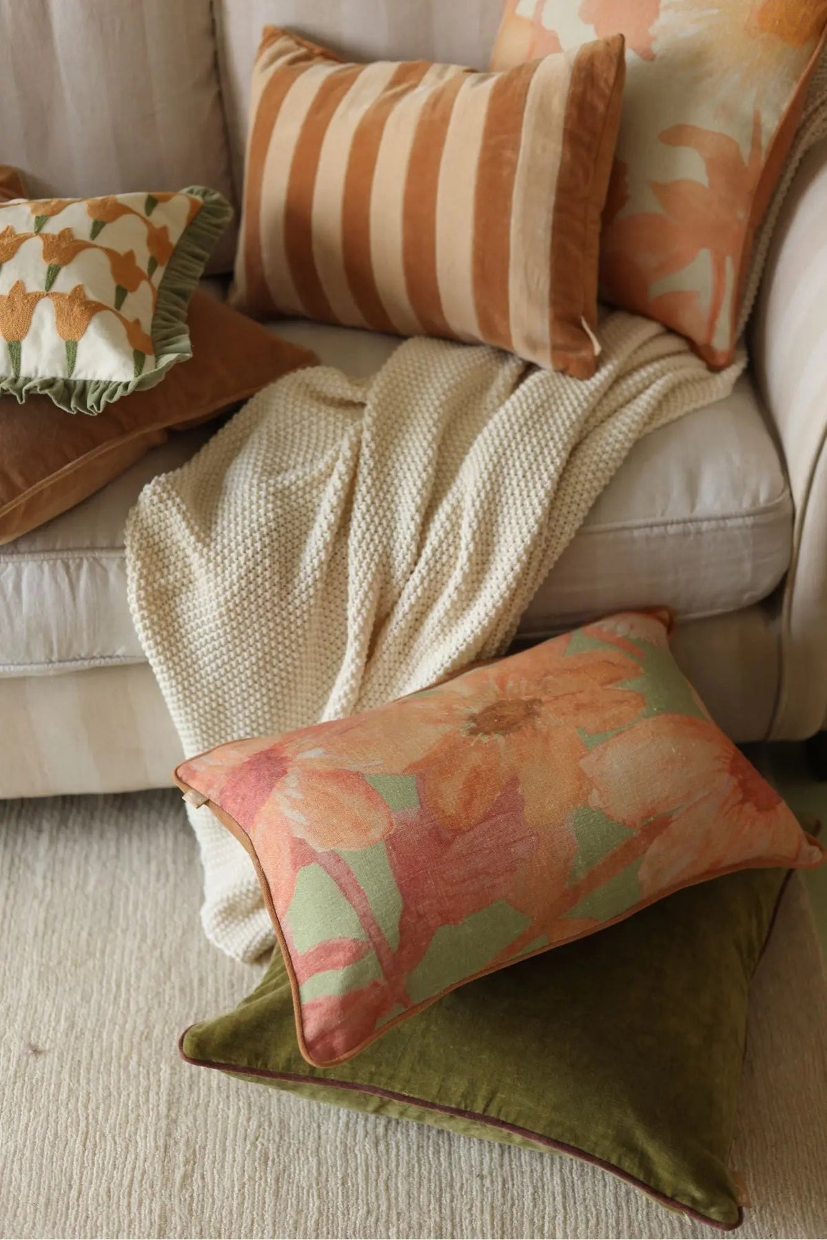 Throw Blanket | Ivory Moss Knit Throw by Sanctuary Living