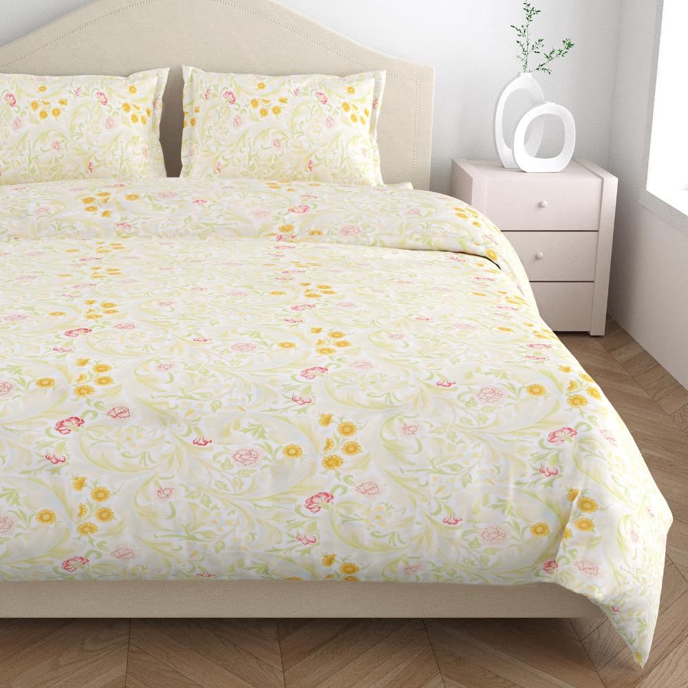 Flat Bedsheet Set - Ultrasoft Cotton - Double/Queen Size with 2 Pillow Covers