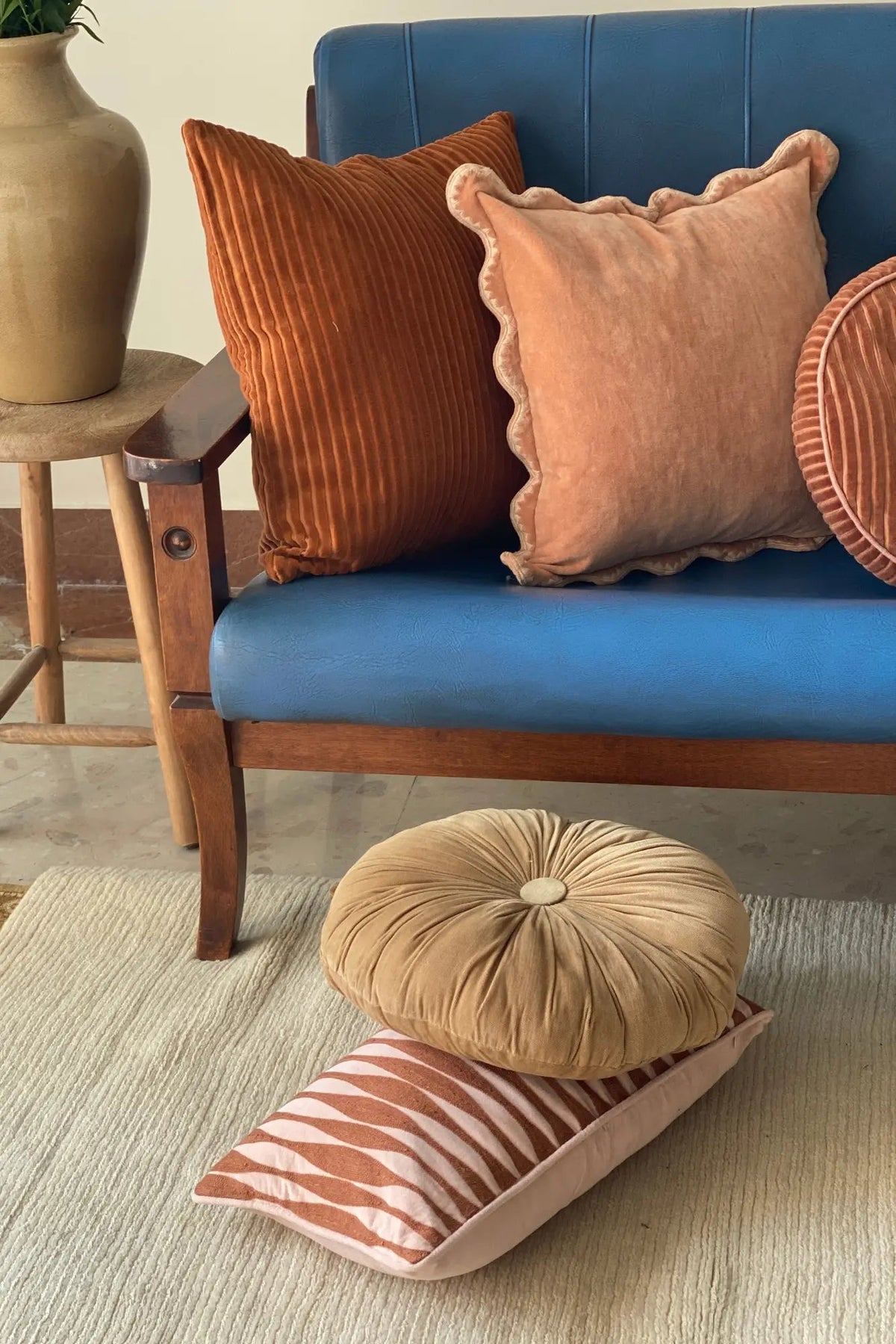 Cuddle Spice Velvet Round Cushion SanctuaryLiving