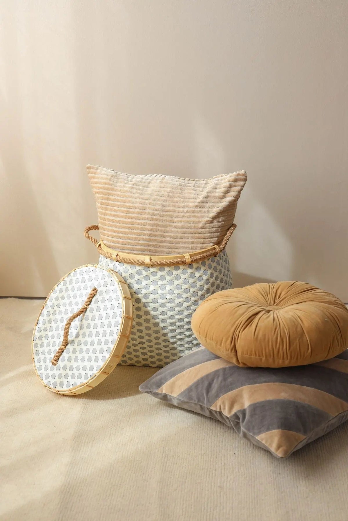 Cuddle Sand Velvet Round Cushion SanctuaryLiving