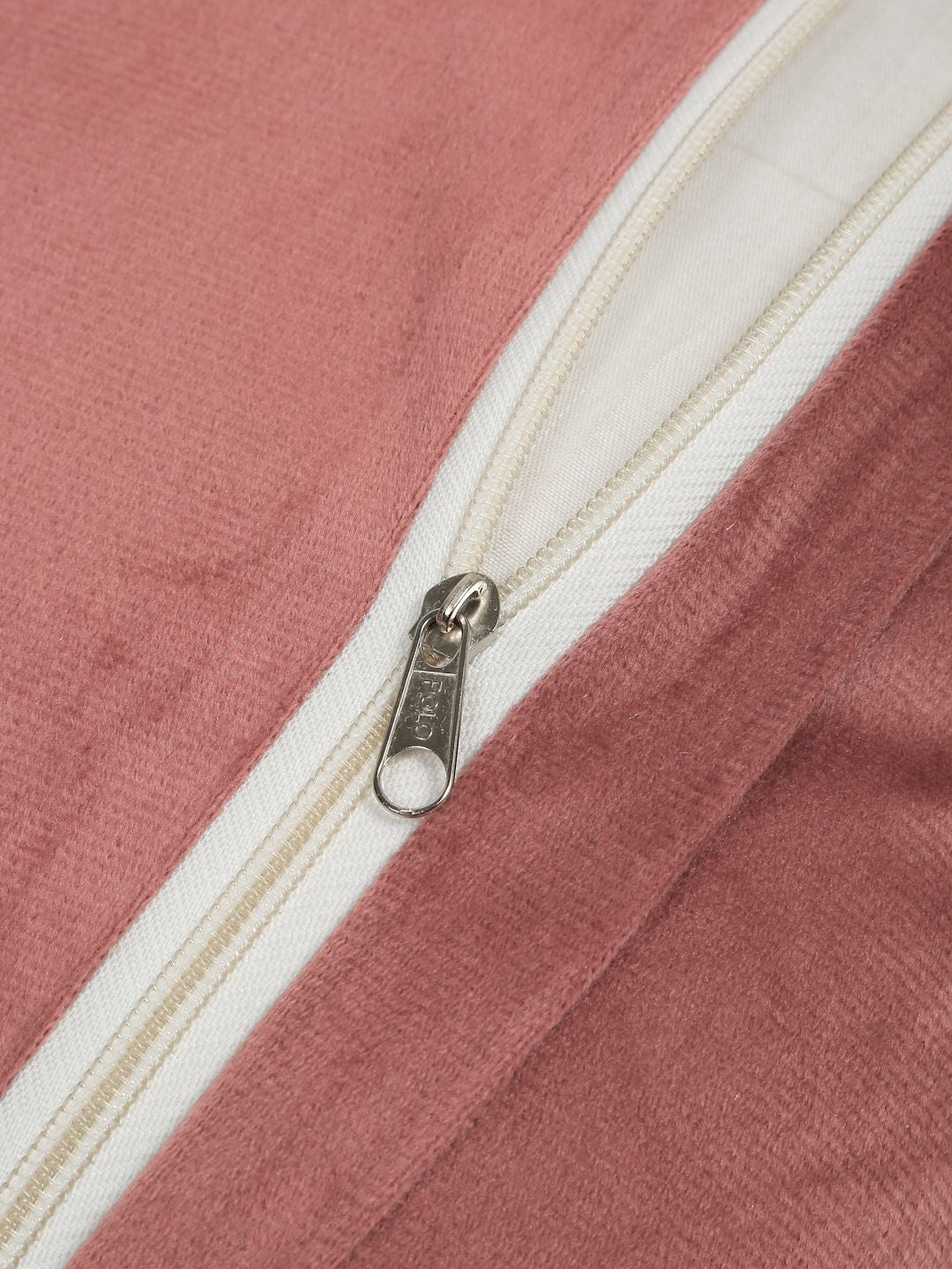 Lot de 3 housses de coussin carrées en velours brodé – Textiles de décoration intérieure – Pêche