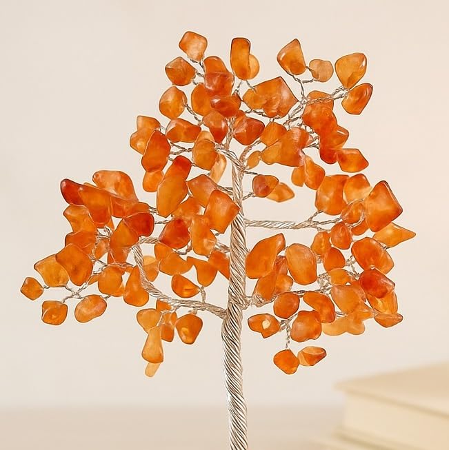 Reiki Healing Spiritual Carnelian Crystal Gemstone Tree 9" | Feng Shui Vastu Table Decor, Positive Energy, Home Gift