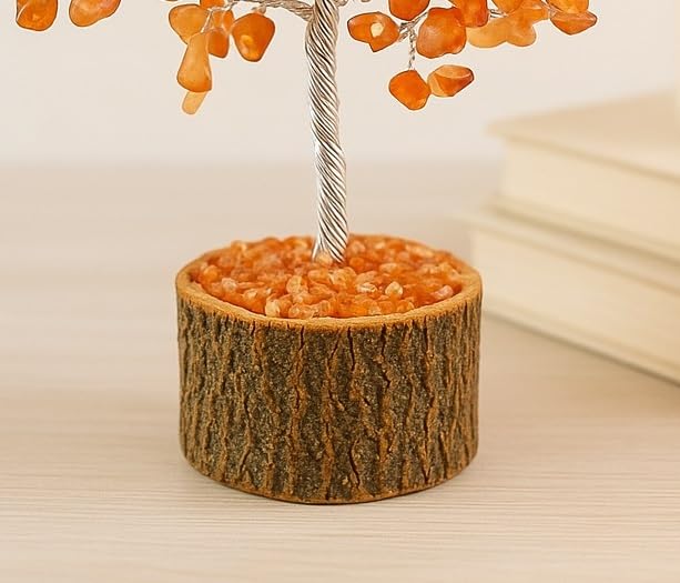 Reiki Healing Spiritual Carnelian Crystal Gemstone Tree 9" | Feng Shui Vastu Table Decor, Positive Energy, Home Gift