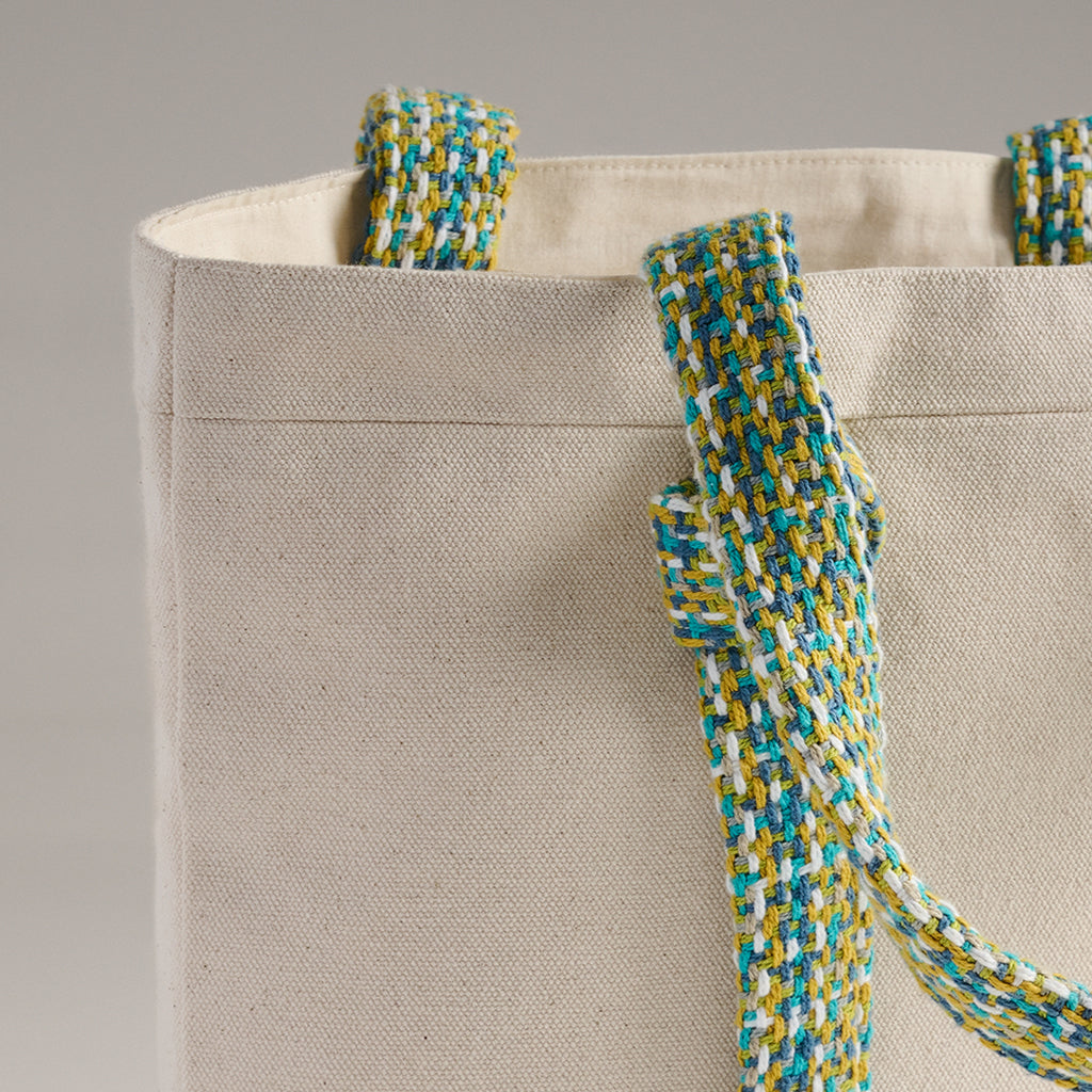 Tote Bag | Cotton Canvas Bag with Woven Handle